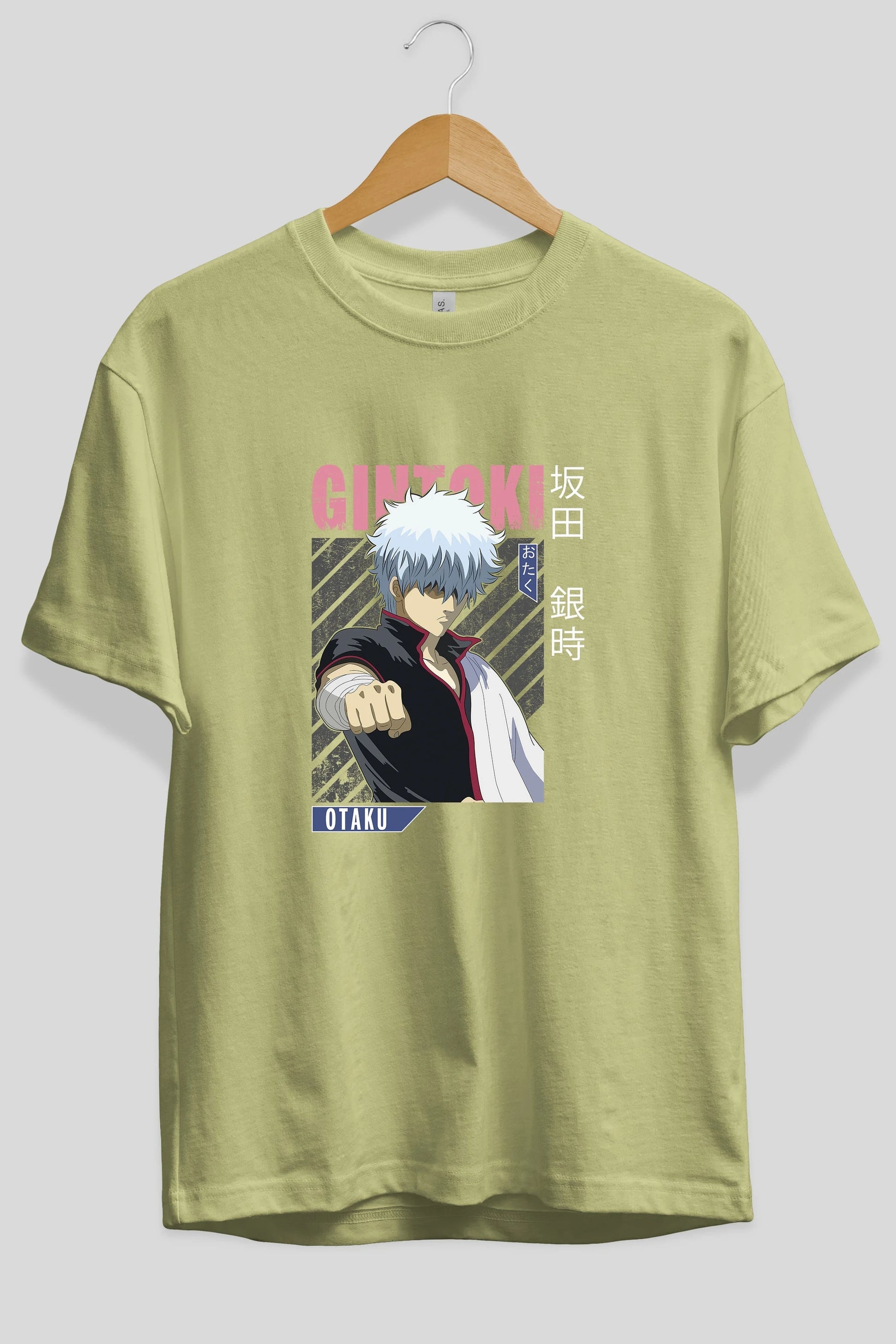 Gintoki Sakata GINTAMA 2 Anime Ön Baskılı Oversize t-shirt %100 pamuk Erkek Kadın Unisex