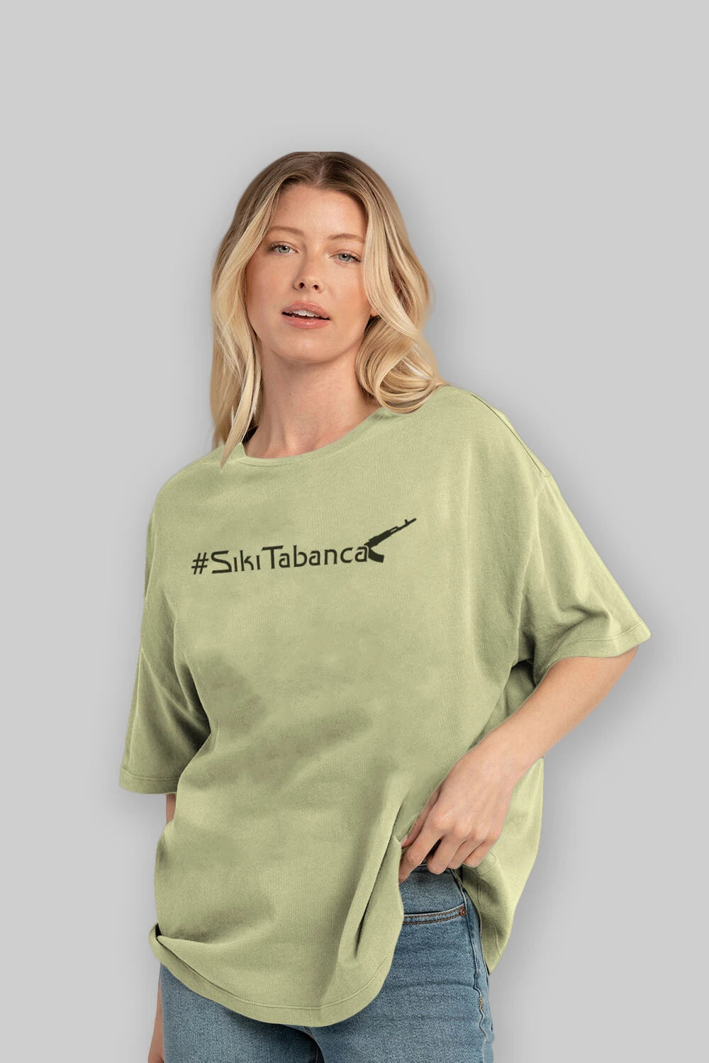 Sıkı Tabanca Ön Baskılı Oversize t-shirt %100 pamuk Erkek Kadın Unisex