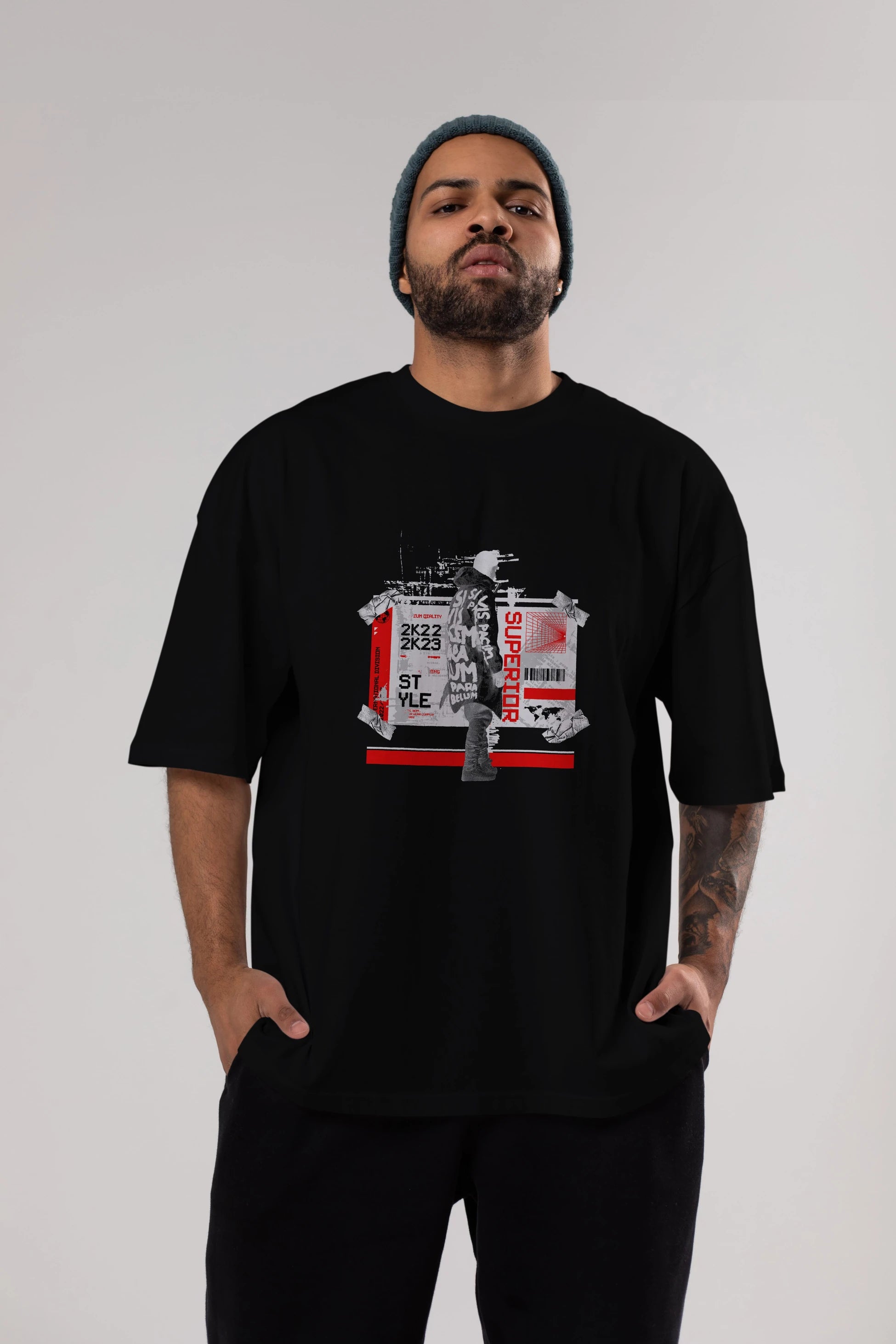 Superior Ön Baskılı Oversize t-shirt Erkek Kadın Unisex