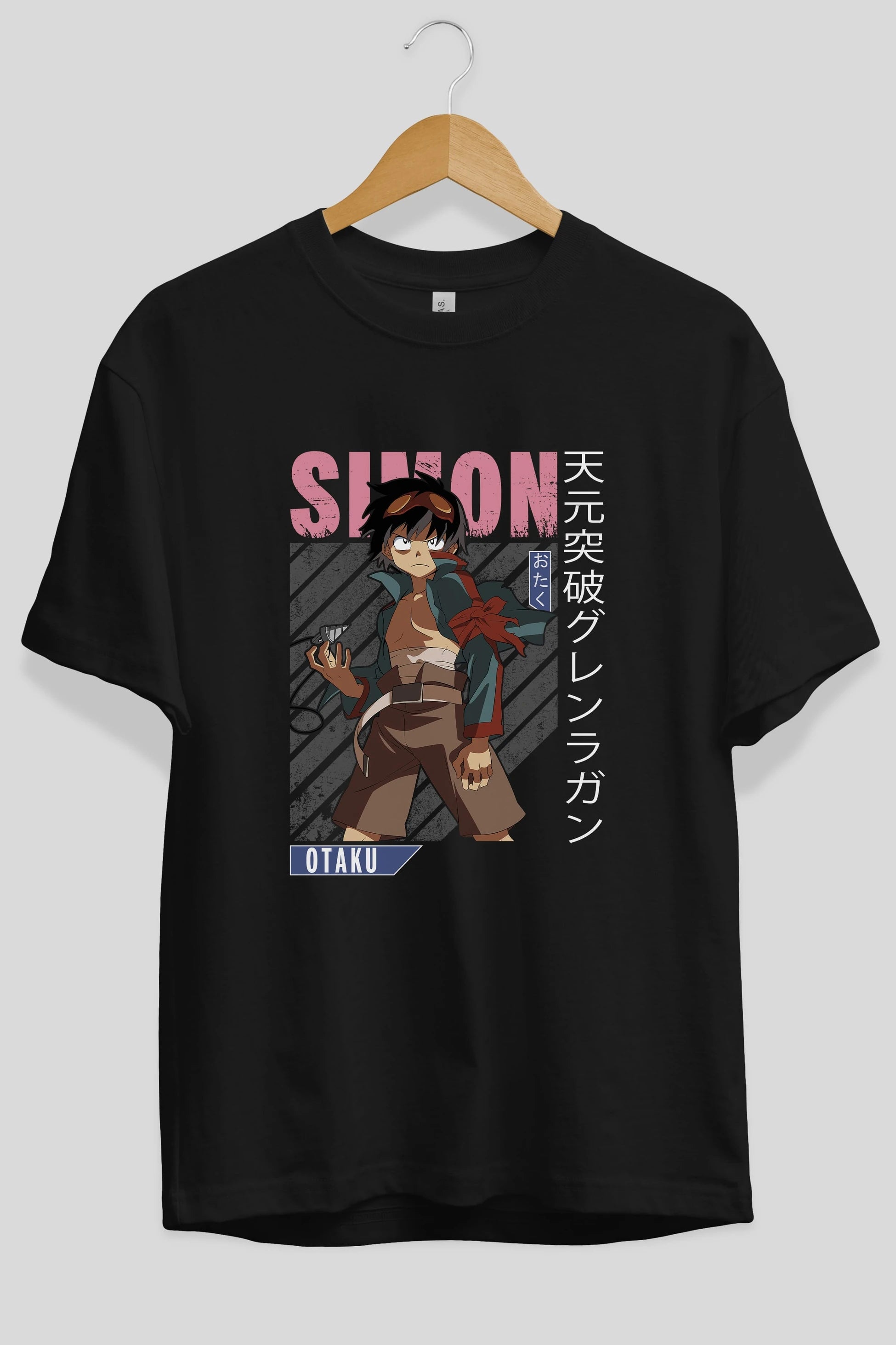 Simon 5 Anime Ön Baskılı Oversize t-shirt %100 pamuk Erkek Kadın Unisex