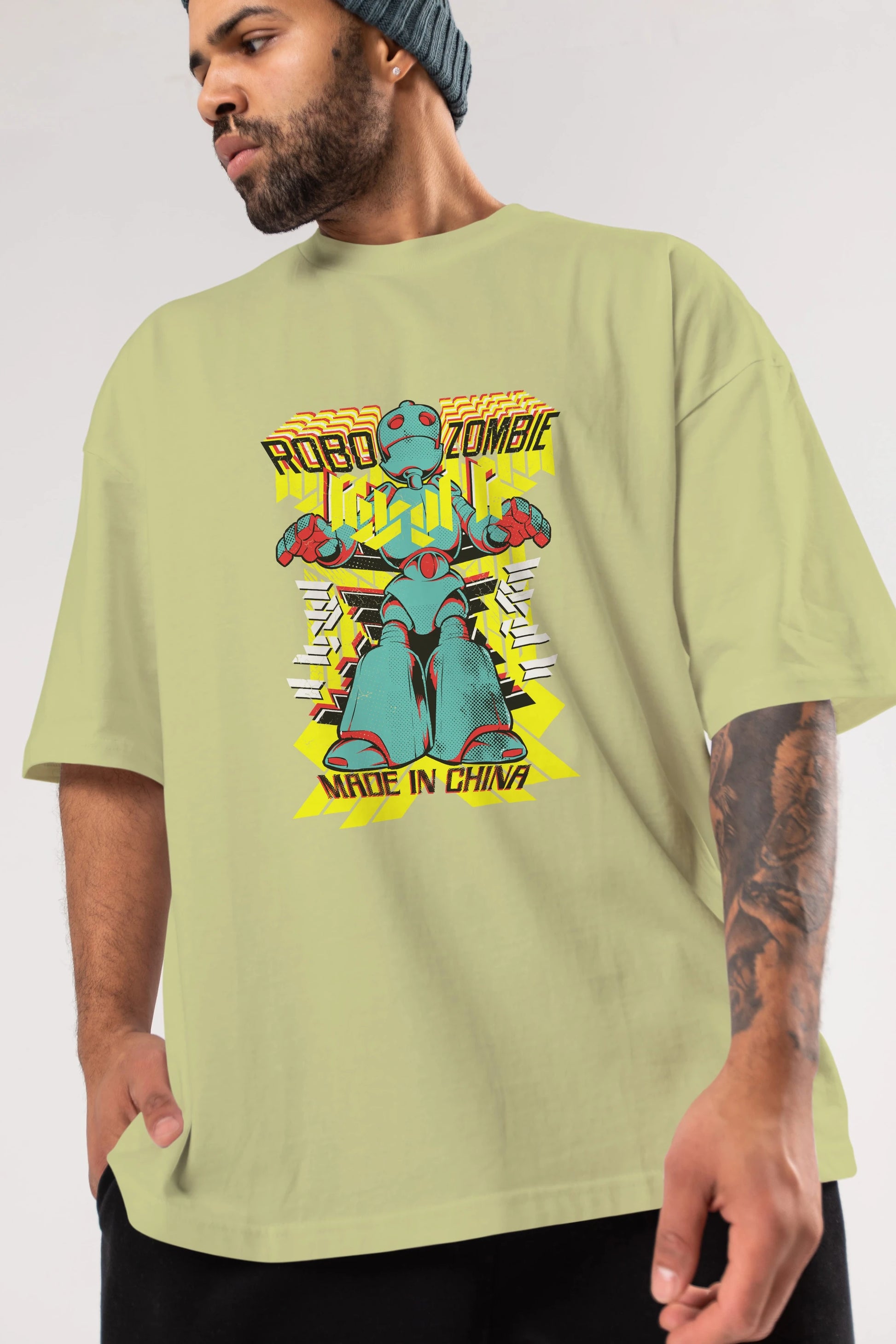 Robo Zombie Ön Baskılı Oversize t-shirt Erkek Kadın Unisex