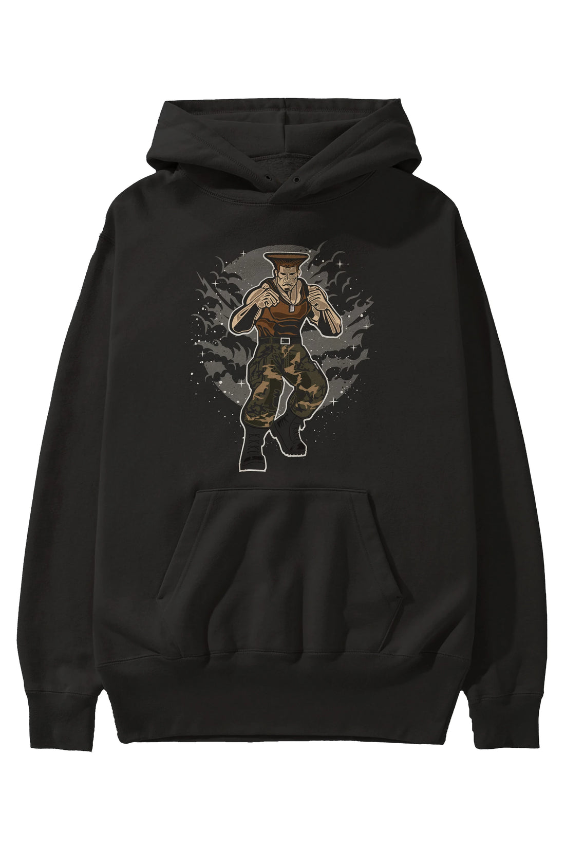 Guile Ön Baskılı Hoodie Oversize Kapüşonlu Sweatshirt Erkek Kadın Unisex