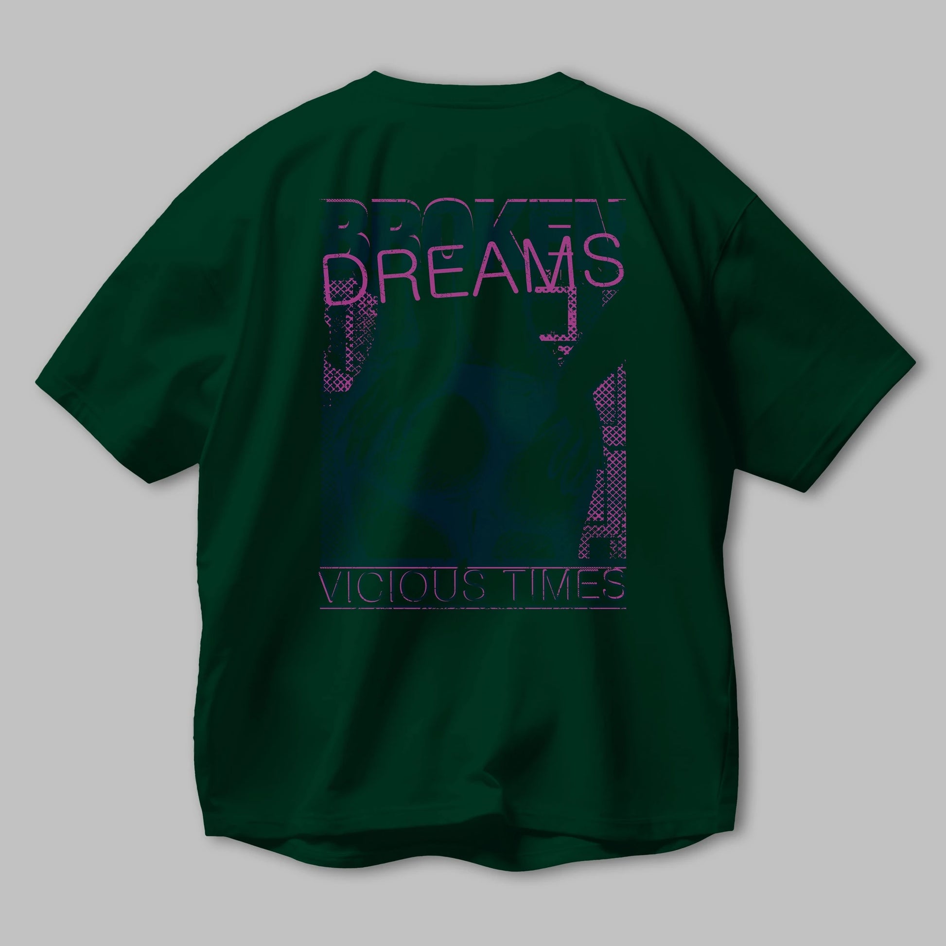 Broken Dreams Arka Baskılı Oversize t-shirt Erkek Kadın Unisex