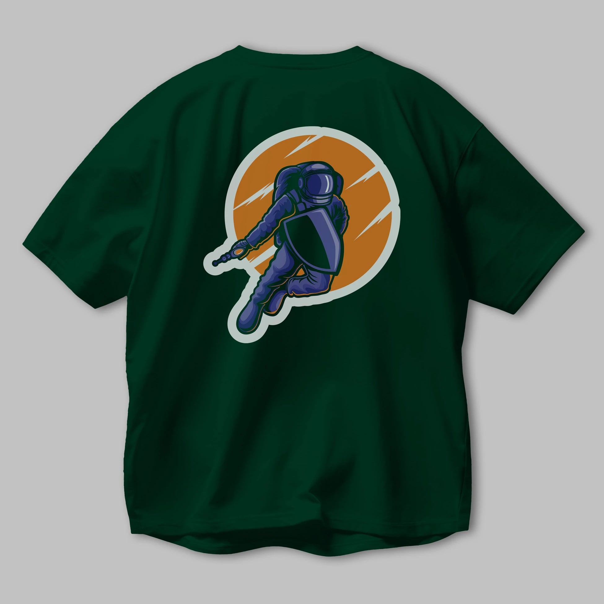 Astro Wars Sticker Arka Baskılı Oversize t-shirt Erkek Kadın Unisex