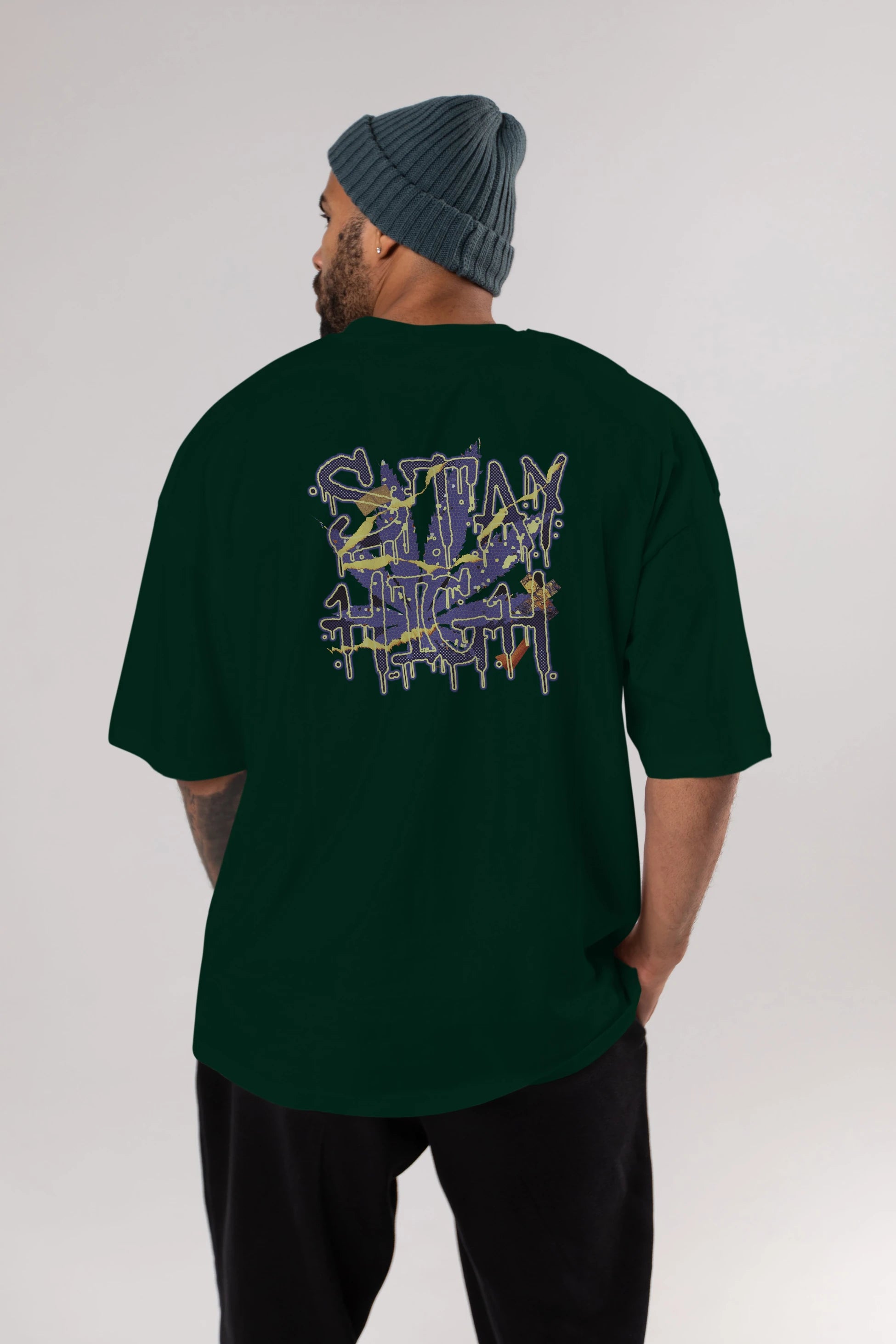 Stay High Arka Baskılı Oversize t-shirt Erkek Kadın Unisex