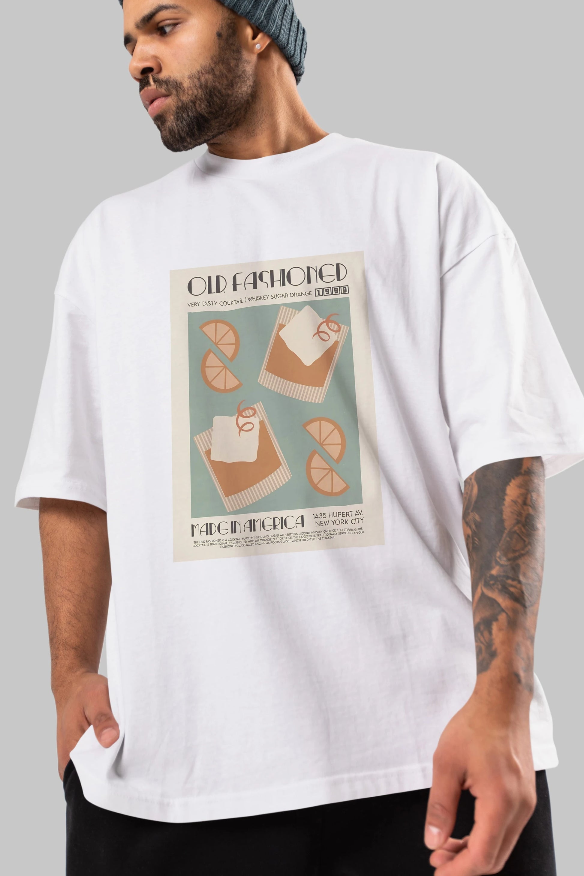 Old Fashioned 2 Ön Baskılı Oversize t-shirt Erkek Kadın Unisex %100 Pamuk Bisiklet Yaka tişort