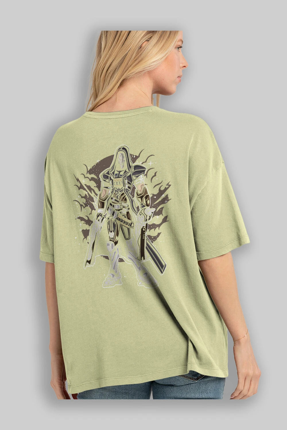 REAPER Arka Baskılı Oversize t-shirt Erkek Kadın Unisex %100 Pamuk