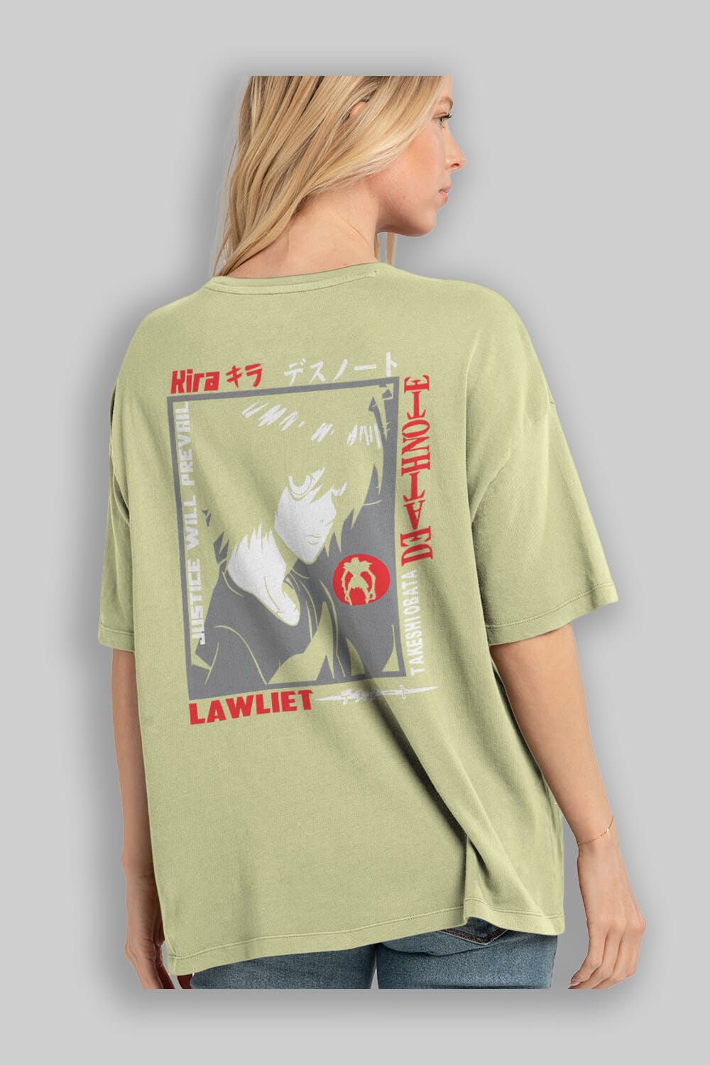 DEATH NOTE Anime Arka Baskılı Oversize t-shirt Erkek Kadın Unisex