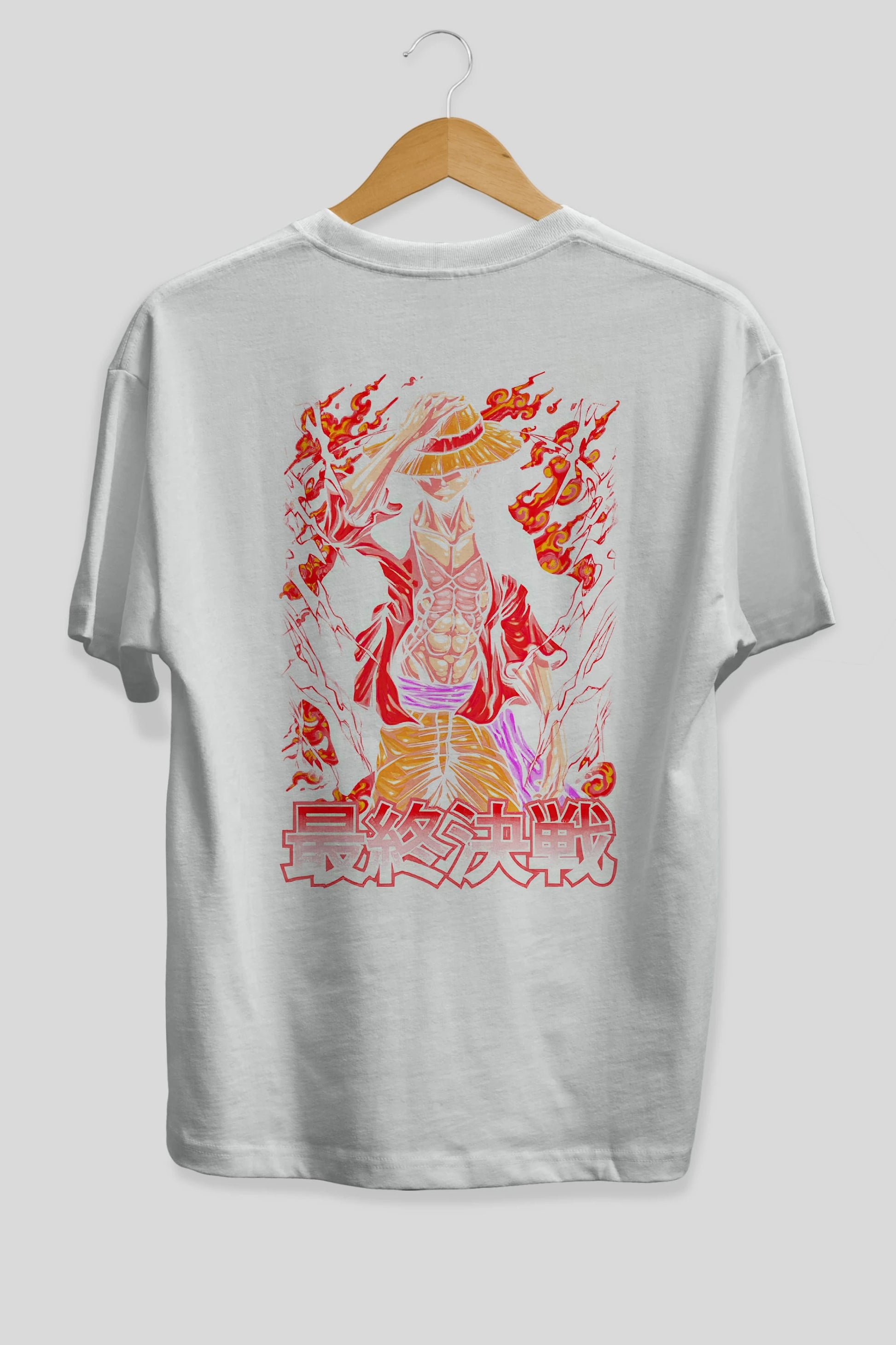 MONKEY D. LUFFY (3) Anime Arka Baskılı Oversize t-shirt Erkek Kadın Unisex