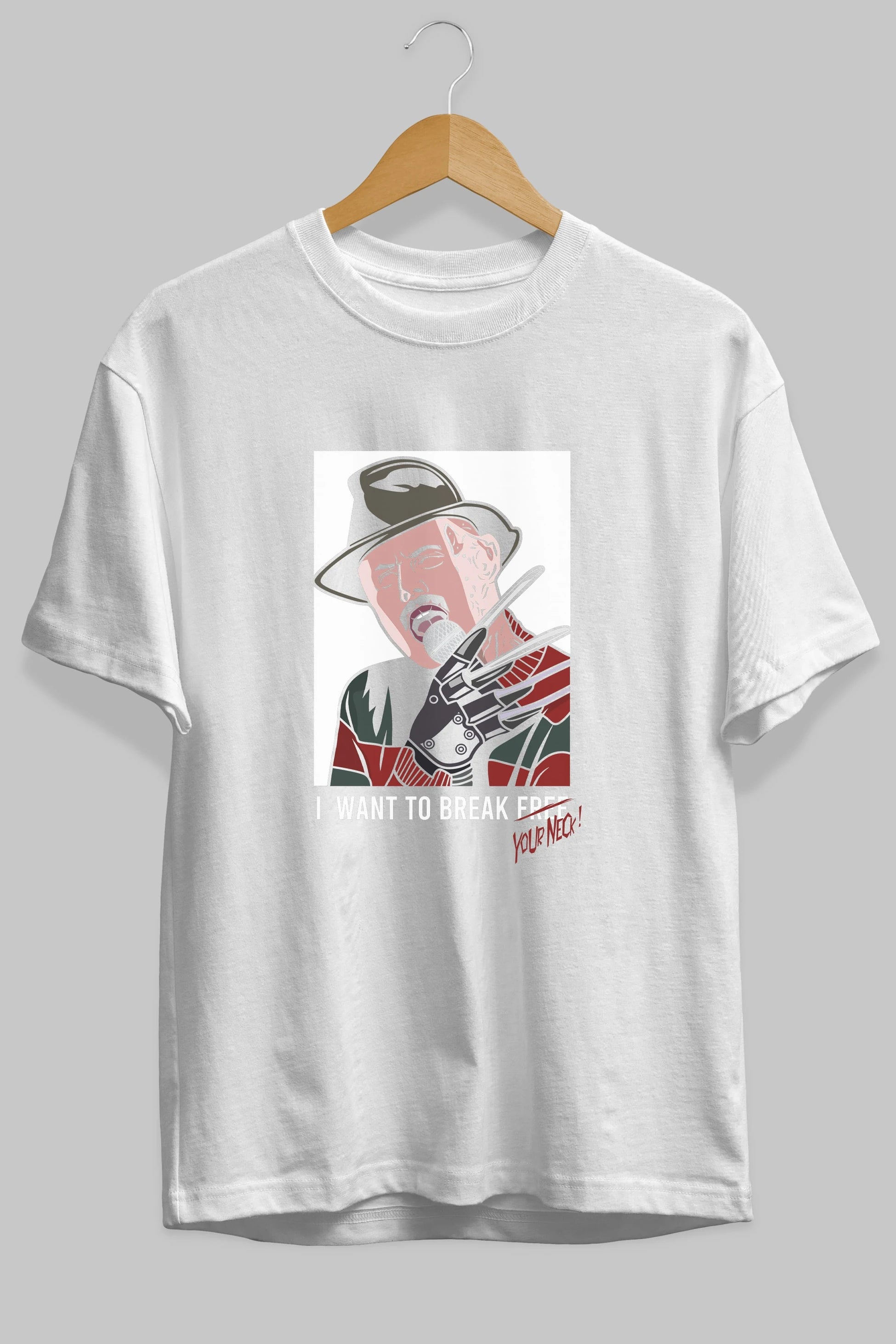 Freddy Merkrueger Ön Baskılı Oversize t-shirt Erkek Kadın Unisex %100 Pamuk tişort