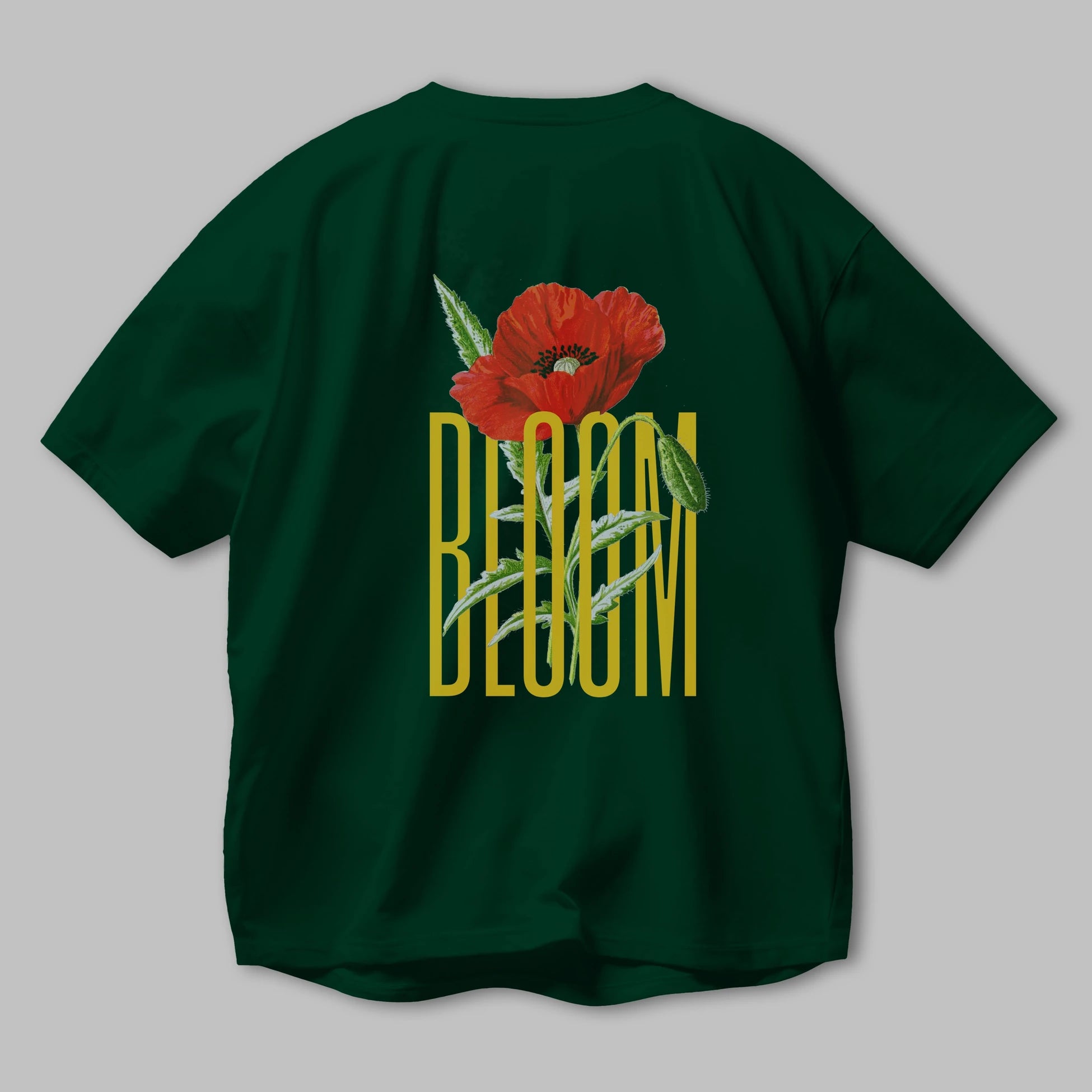 Bloom Flower Arka Baskılı Oversize t-shirt Erkek Kadın Unisex