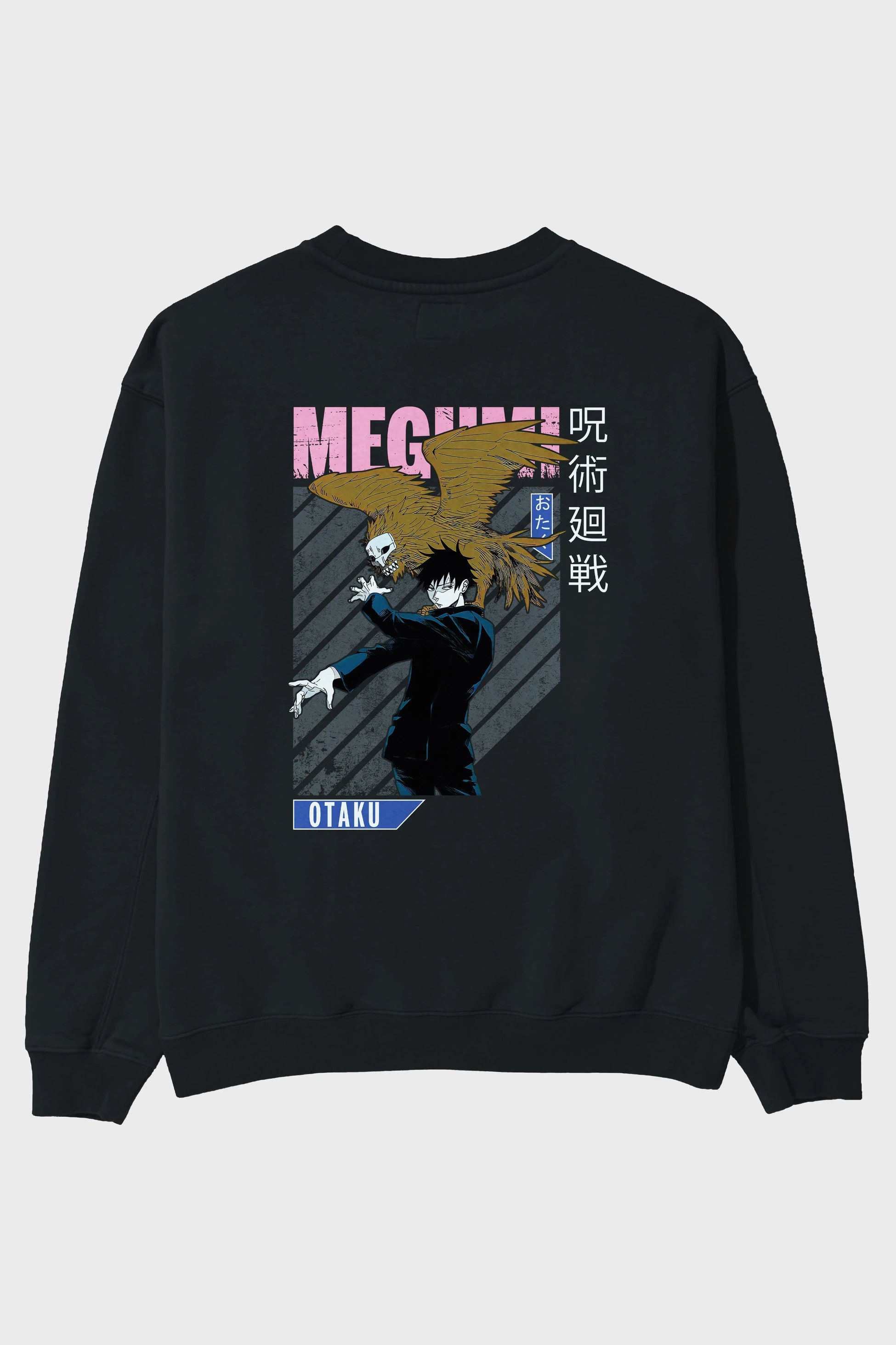 Megumi Fushiguro 2 Anime Arka Baskılı Oversize Sweatshirt Erkek Kadın Unisex