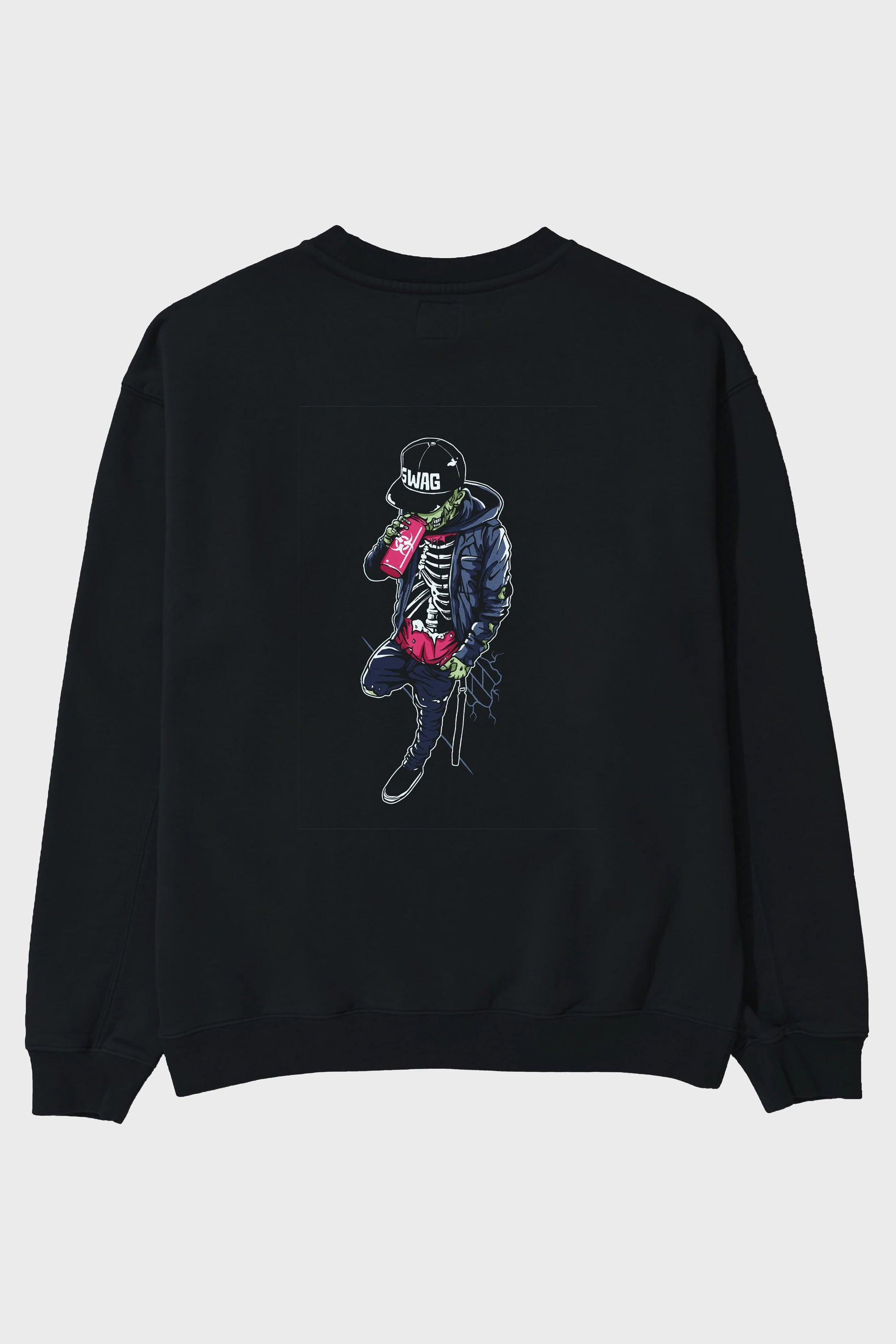 Zombie Swag Arka Baskılı Oversize Sweatshirt Erkek Kadın Unisex