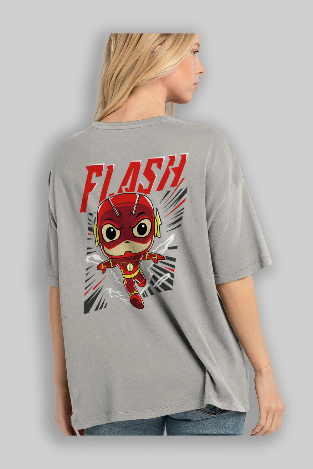 Flash Avengers (4) Arka Baskılı Oversize t-shirt Erkek Kadın Unisex %100 Pamuk Bisiklet Yaka tişort