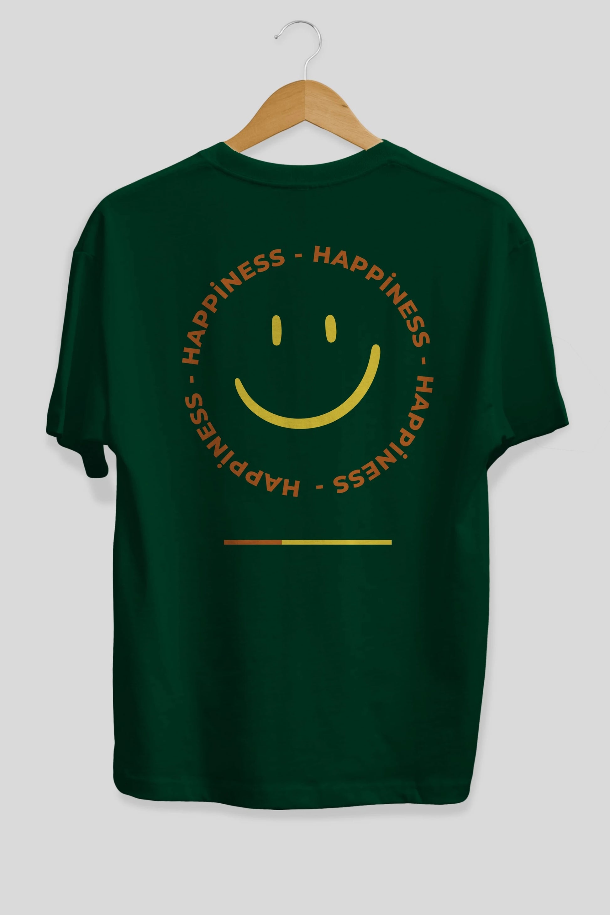 Happiness Smile Yazılı Arka Baskılı Oversize t-shirt Erkek Kadın Unisex