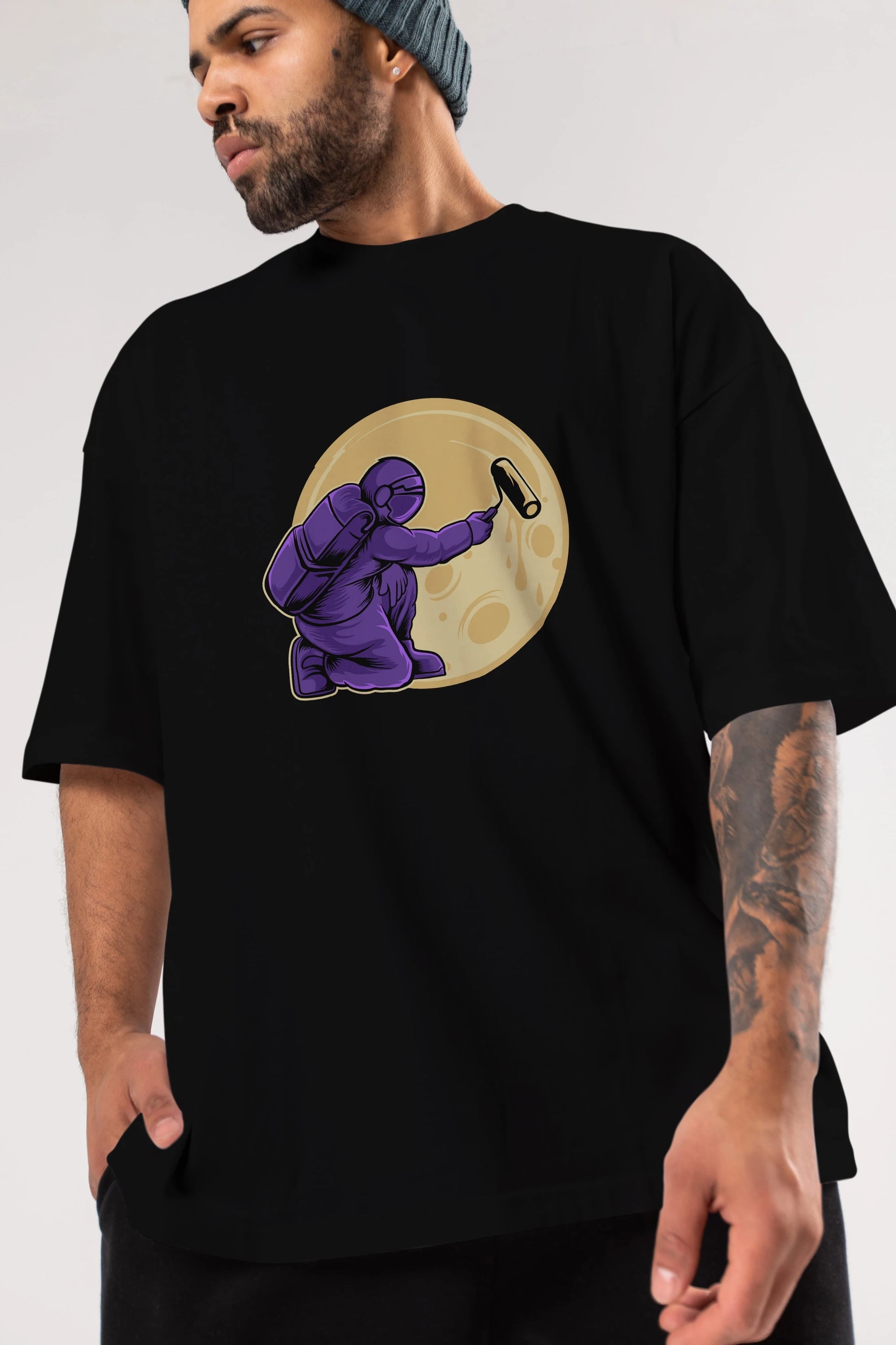 Astropaint Ön Baskılı Oversize t-shirt Erkek Kadın Unisex