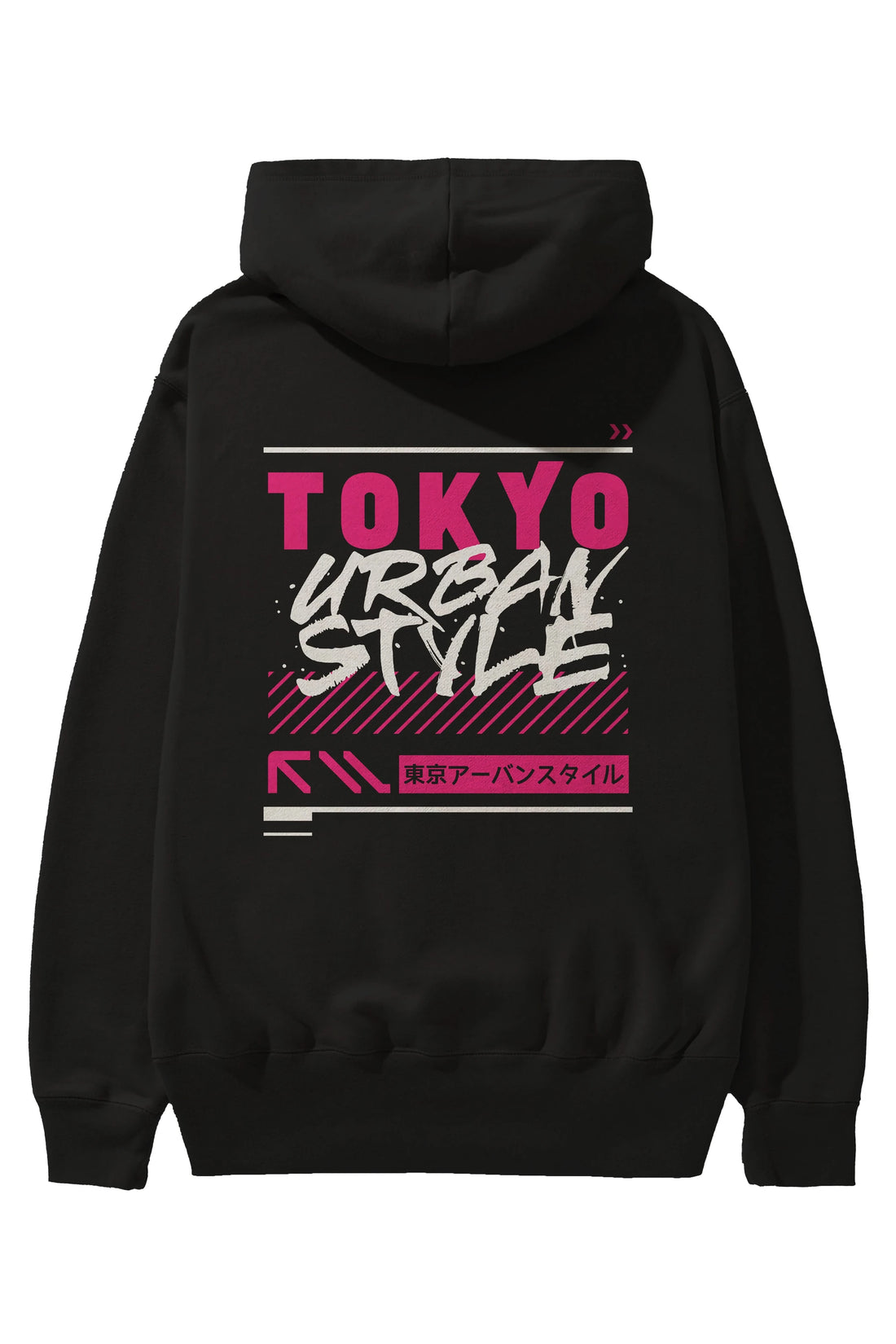 Tokyo Urban Style Arka Baskılı Hoodie Oversize Kapüşonlu Sweatshirt Erkek Kadın Unisex