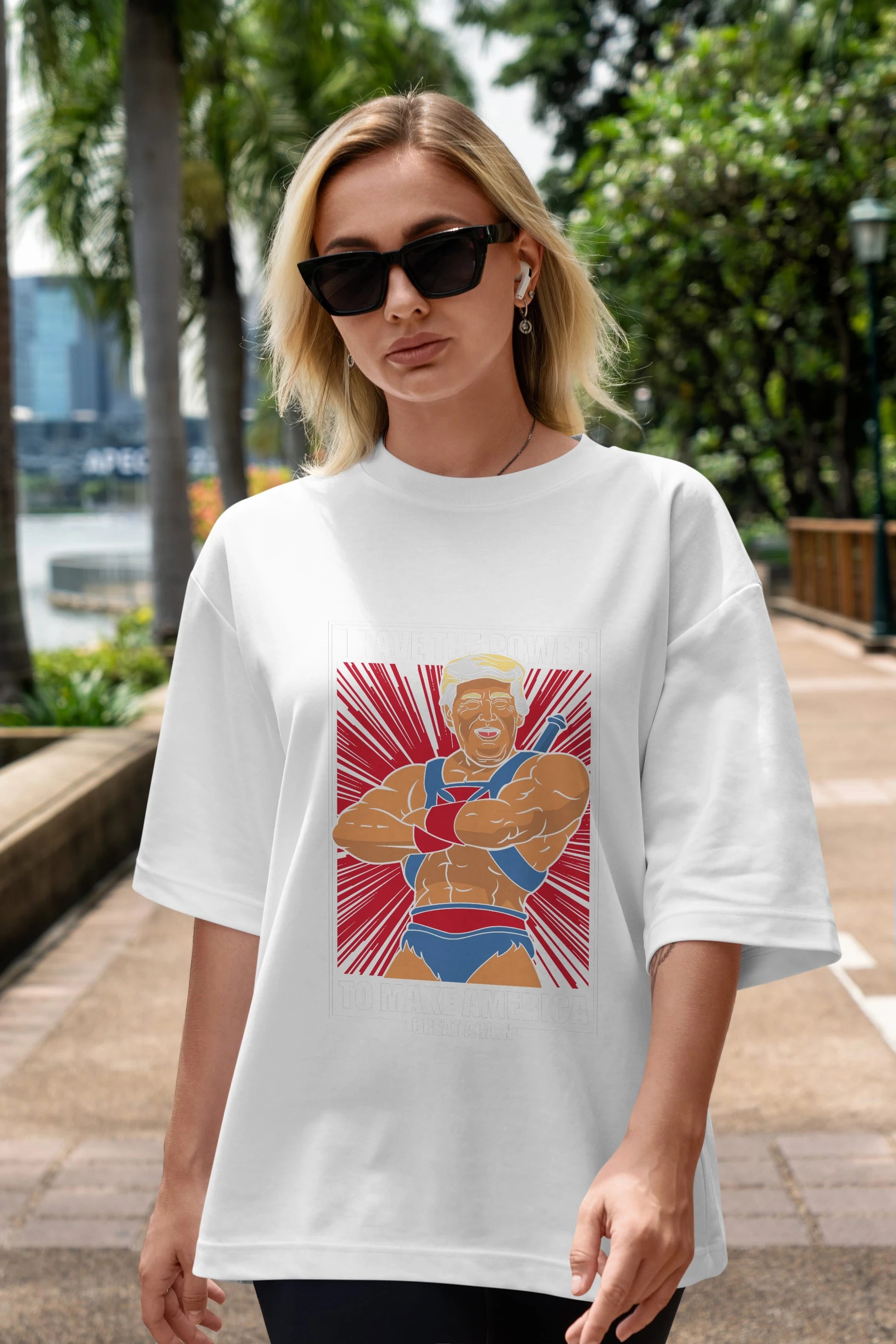 Trump Heman Ön Baskılı Oversize t-shirt Erkek Kadın Unisex %100 Pamuk tişort