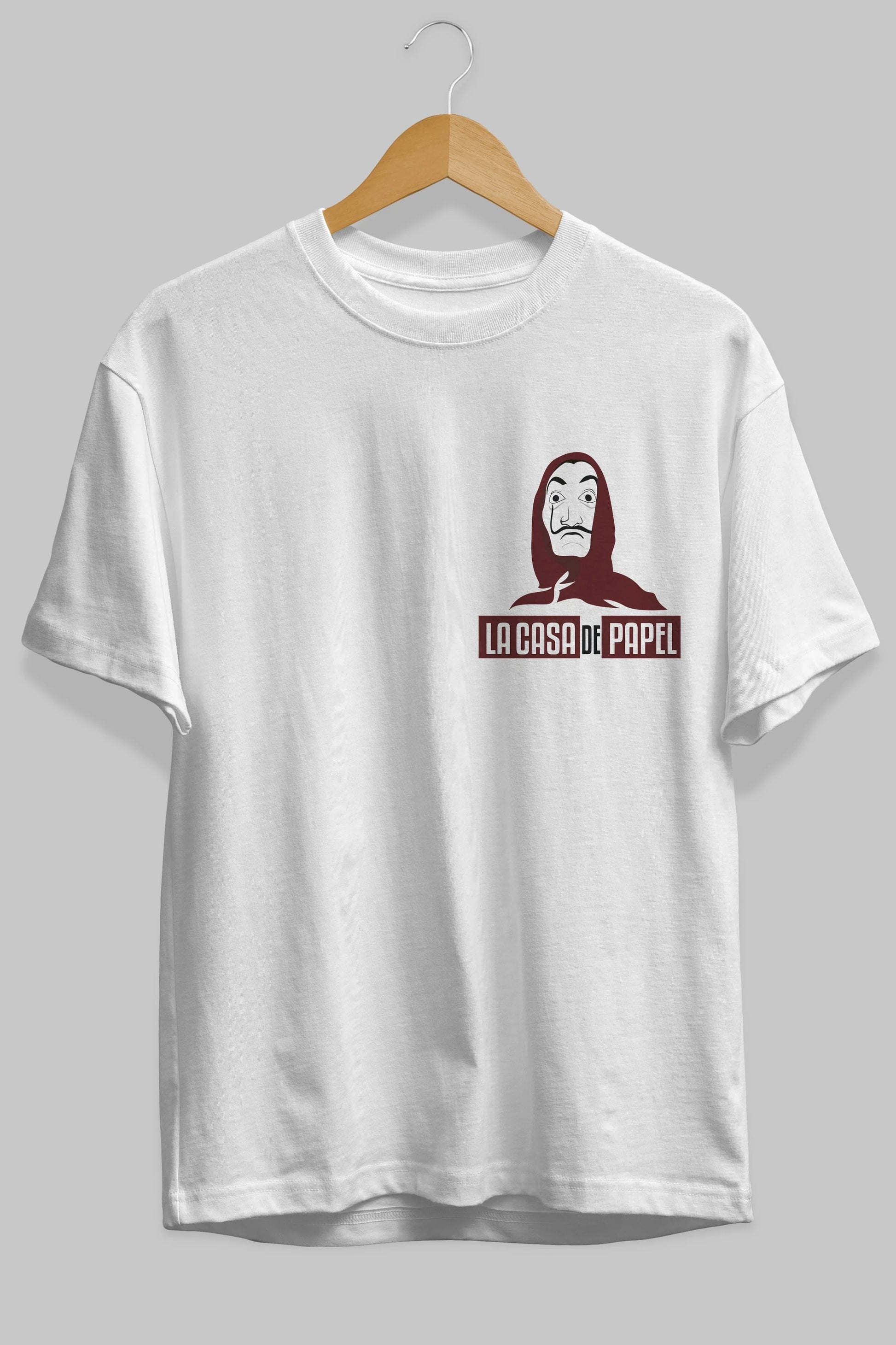 La Casa De Papel (1) Ön Sol Baskılı Oversize t-shirt Erkek Kadın Unisex %100 Pamuk Bisiklet Yaka tişort