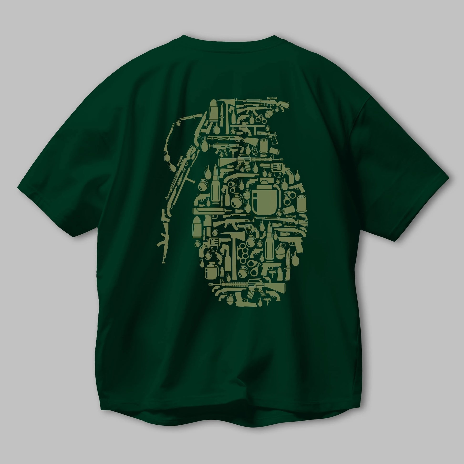 Grenade Arka Baskılı Oversize t-shirt %100 pamuk Erkek Kadın Unisex