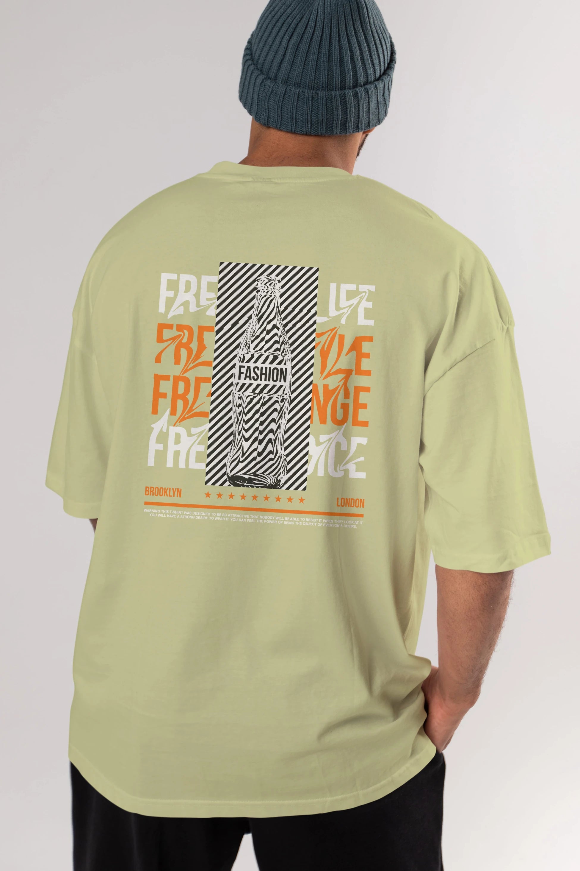 Freedom Life Arka Baskılı Oversize t-shirt Erkek Kadın Unisex