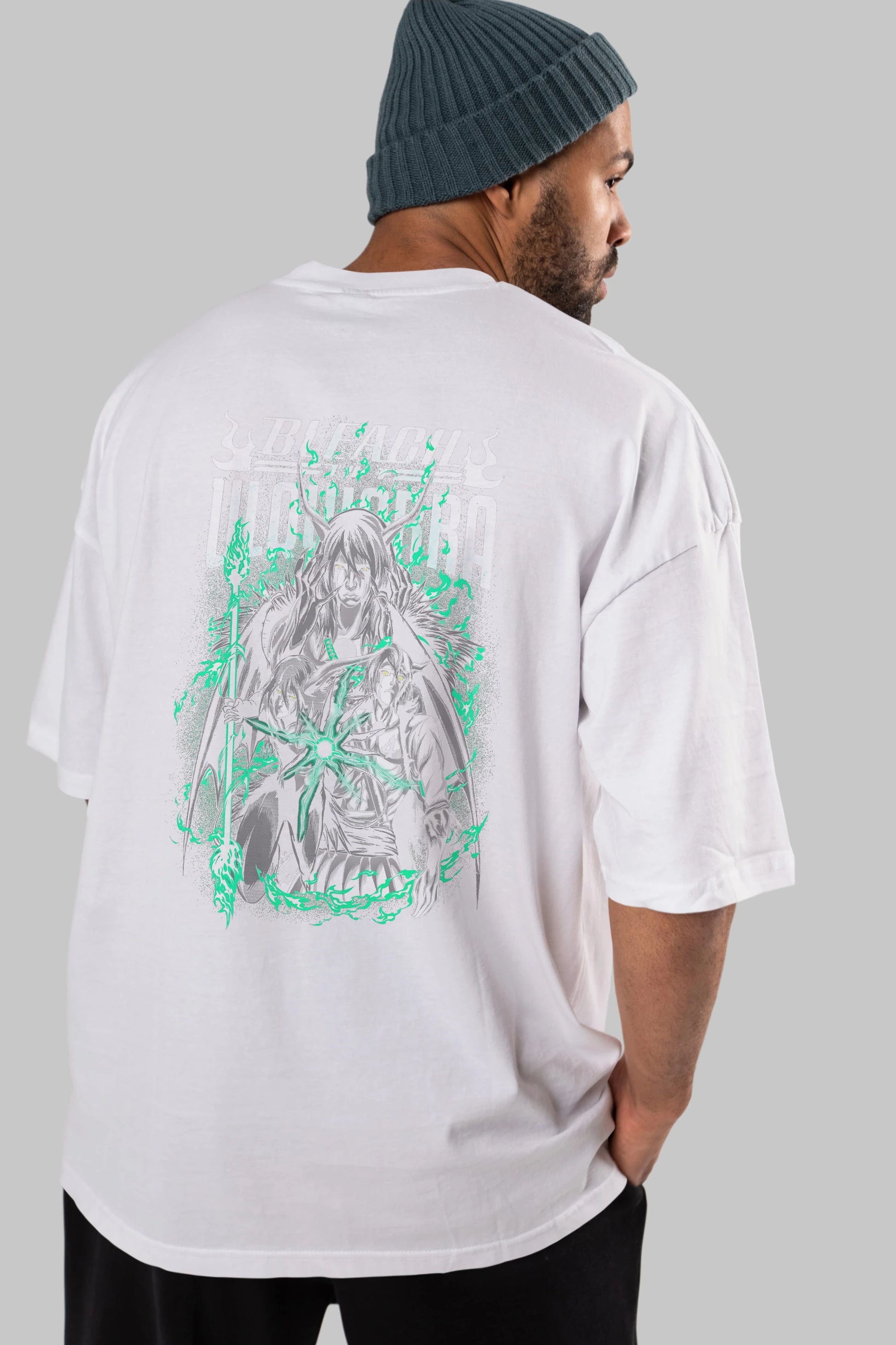 BLEACH(ULQUIARRA) Anime Arka Baskılı Oversize t-shirt Erkek Kadın Unisex