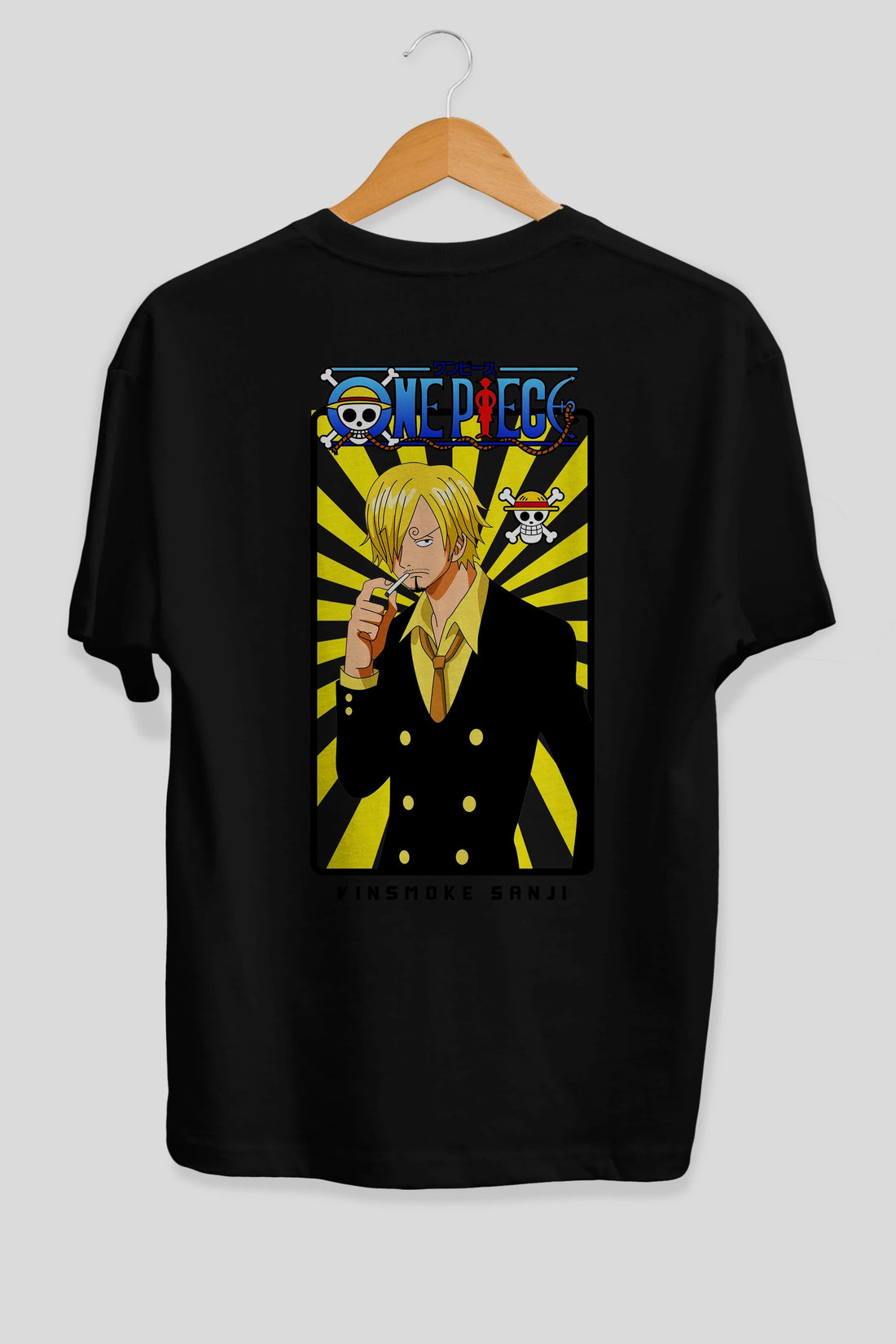 Sanji 4 Anime Arka Baskılı Oversize t-shirt Erkek Kadın Unisex %100 pamuk tişort