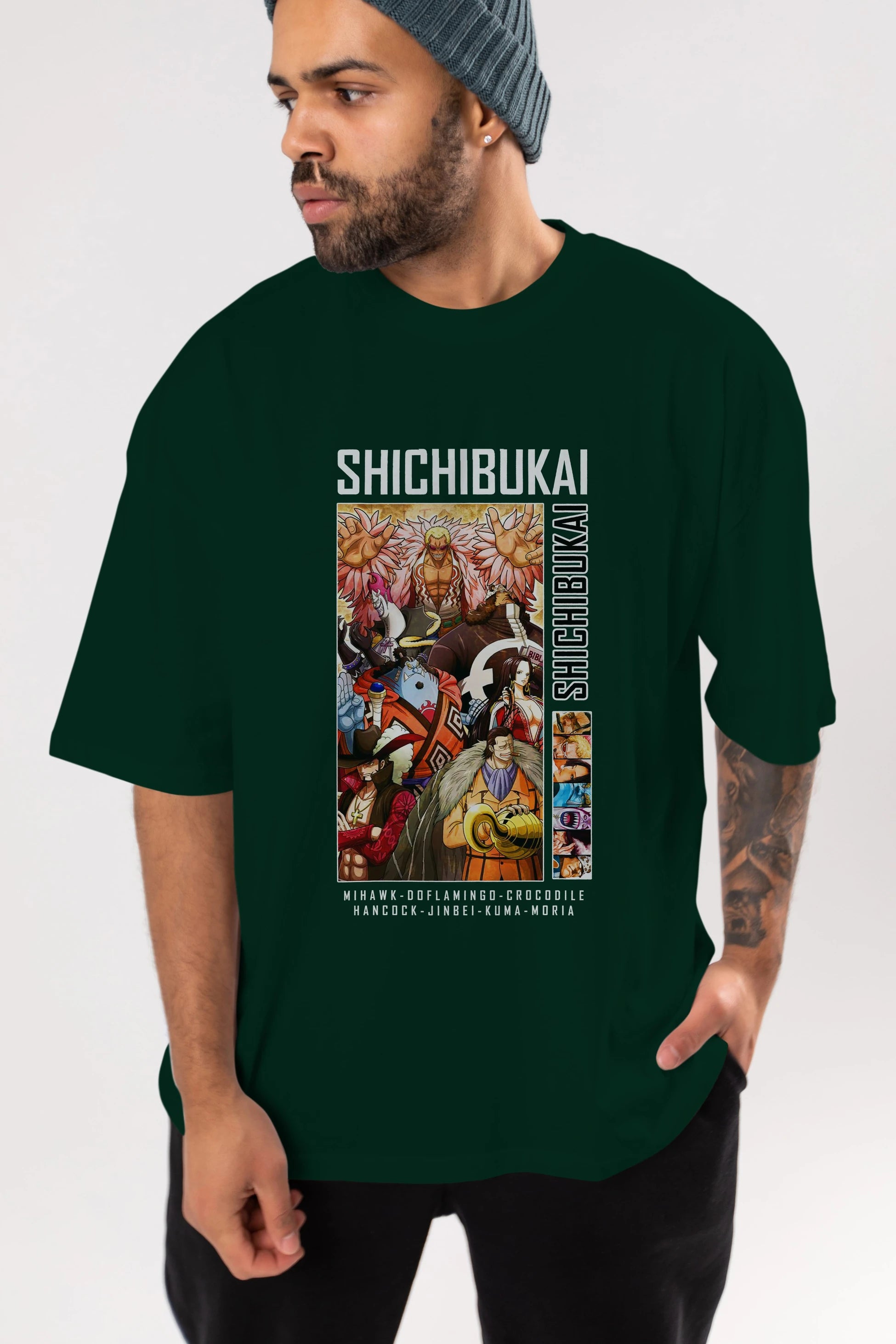 Shichibukai Anime Ön Baskılı Oversize t-shirt Erkek Kadın Unisex