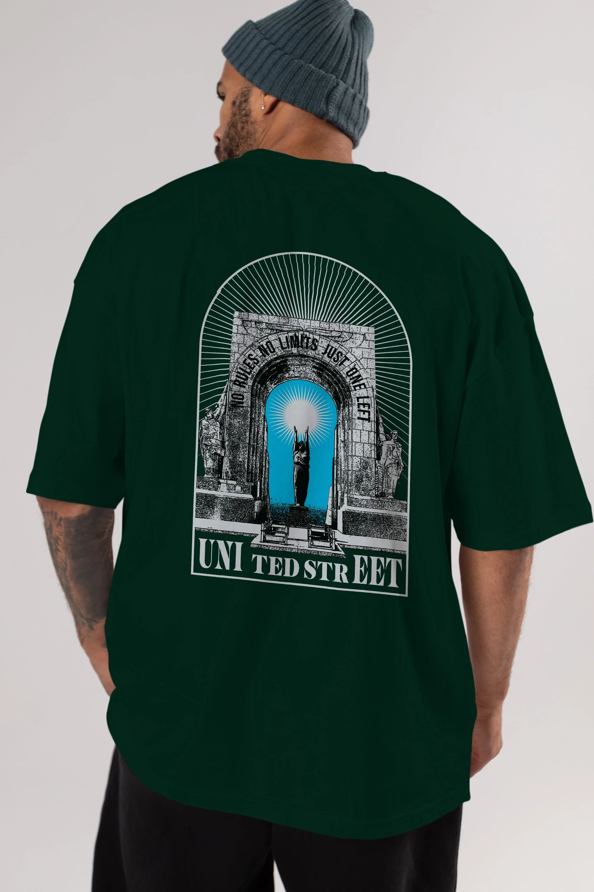 No Rules No Limits Arka Baskılı Oversize t-shirt Erkek Kadın Unisex