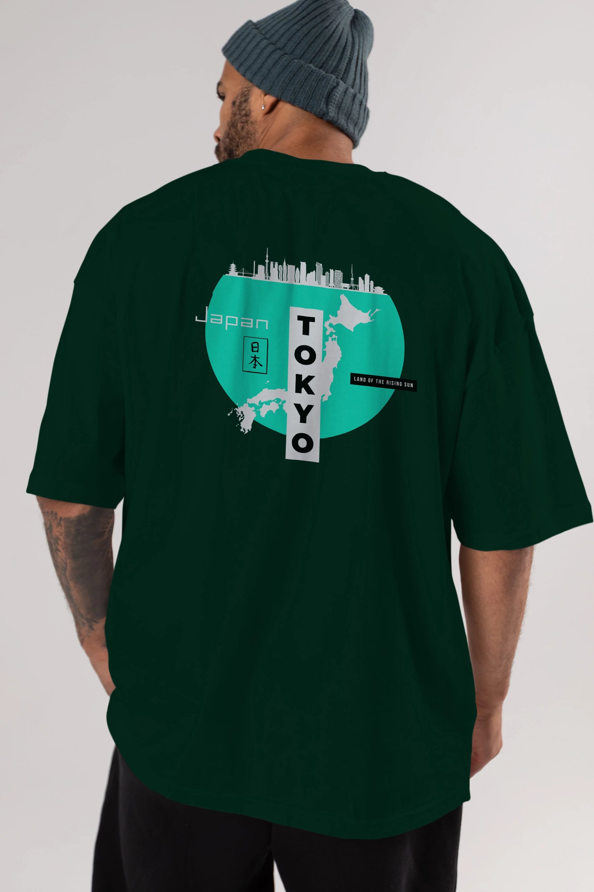 Japan Tokyo Arka Baskılı Oversize t-shirt Erkek Kadın Unisex