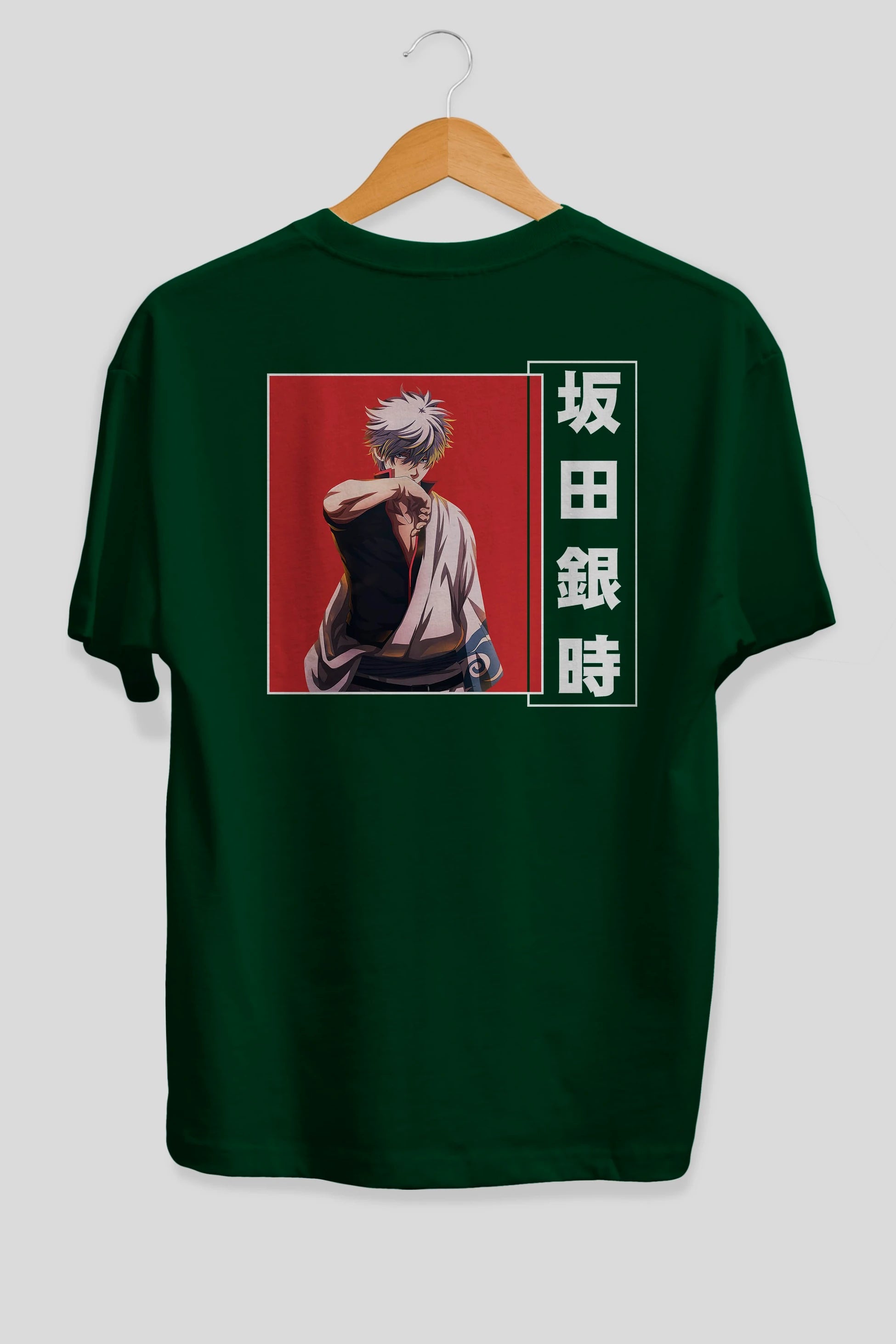 Gintoki Sakata GINTAMA 1 Anime Arka Baskılı Oversize t-shirt Erkek Kadın Unisex