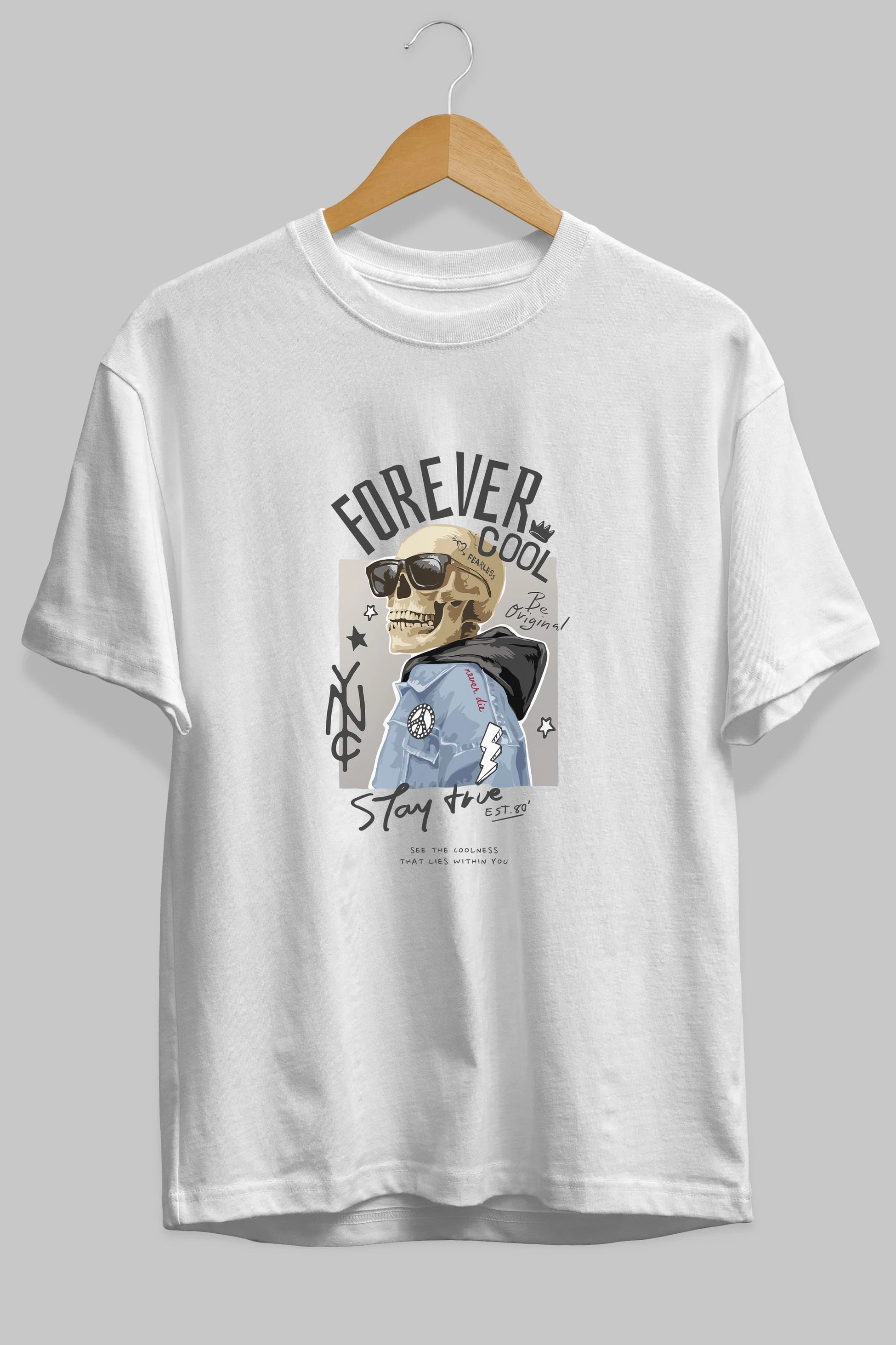 Teddy Bear Forever Cool Ön Baskılı Oversize t-shirt Erkek Kadın Unisex %100 Pamuk