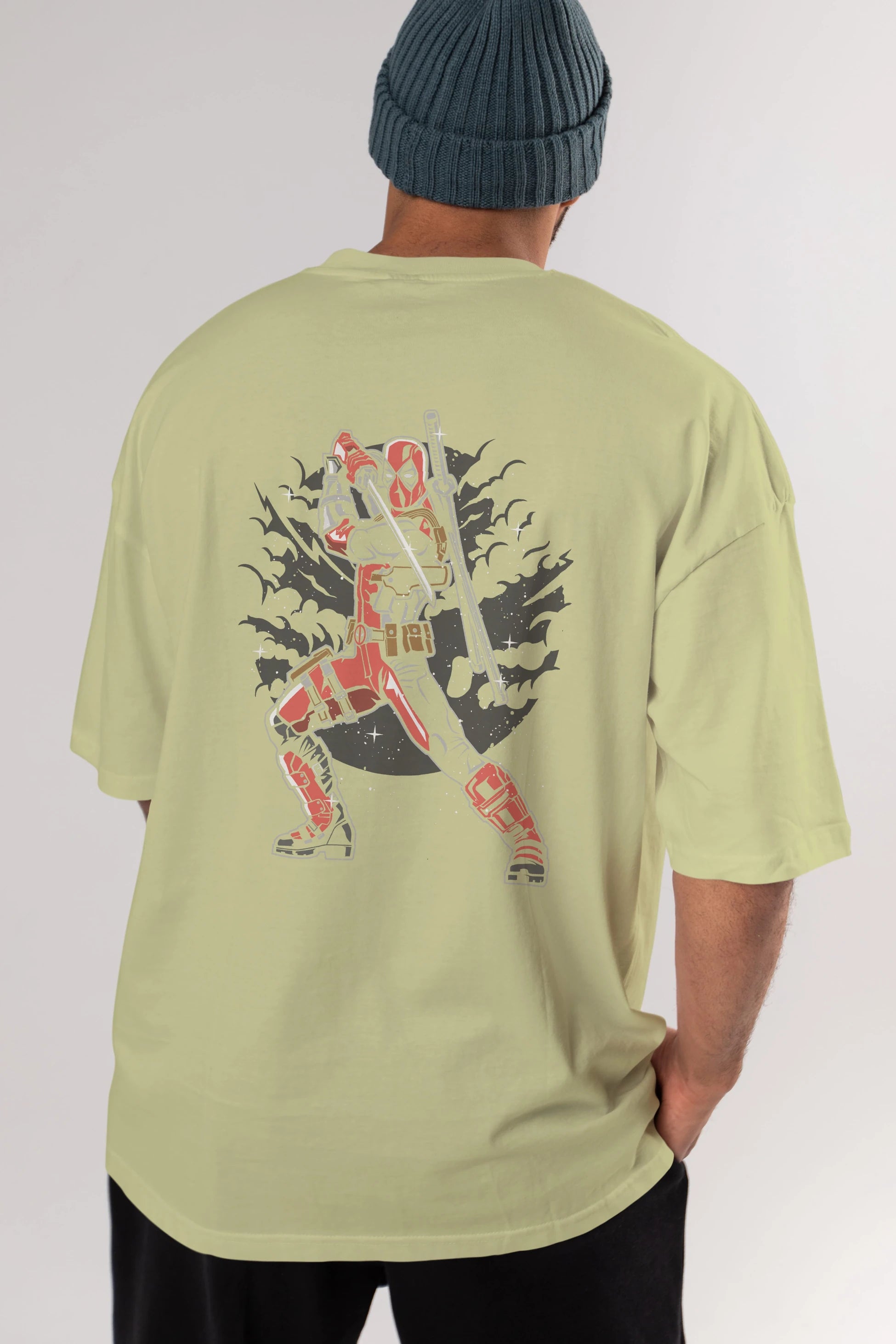 Deadpool Arka Baskılı Oversize t-shirt Erkek Kadın Unisex %100 Pamuk
