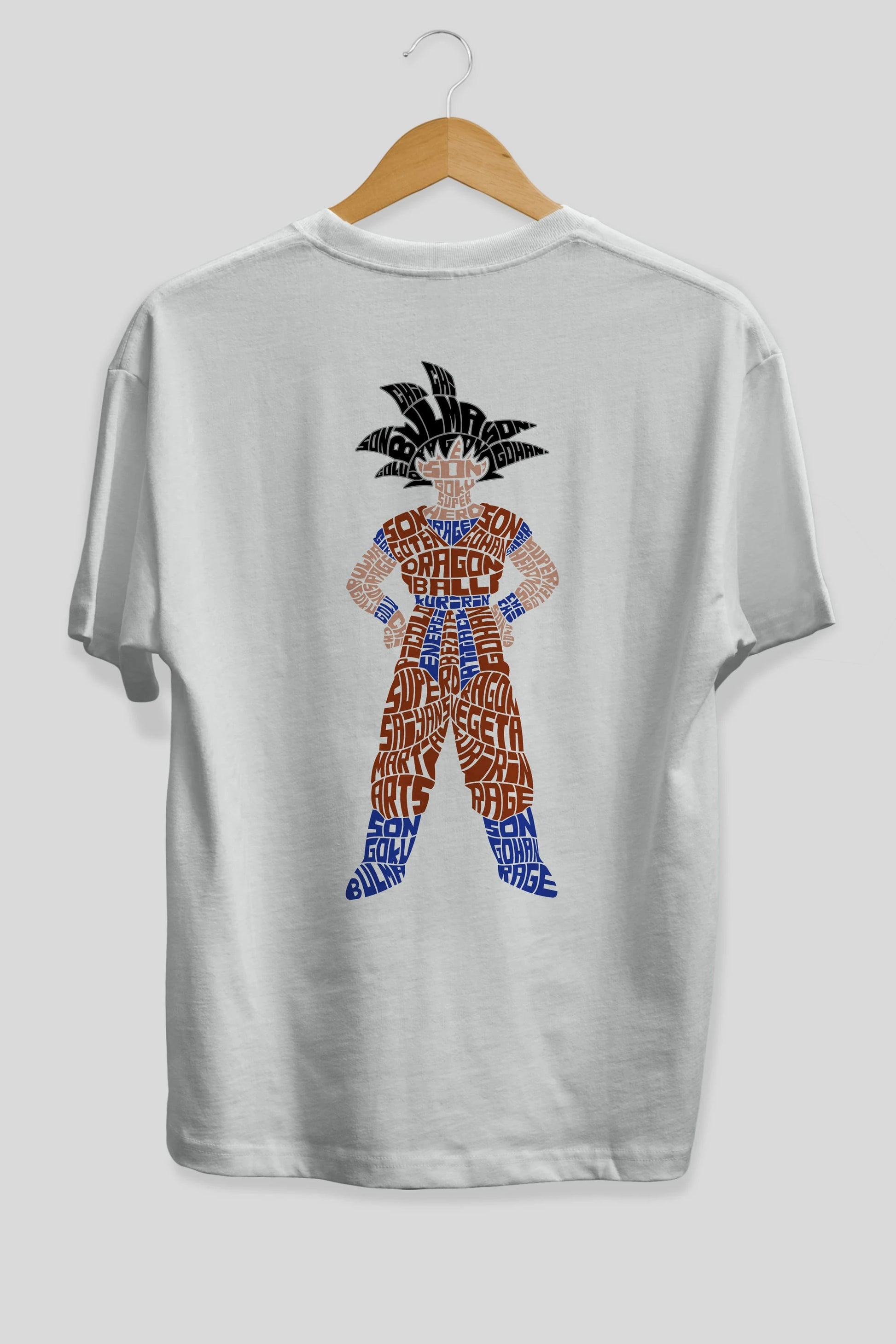 Goku Arka Baskılı Oversize t-shirt %100 pamuk Erkek Kadın Unisex