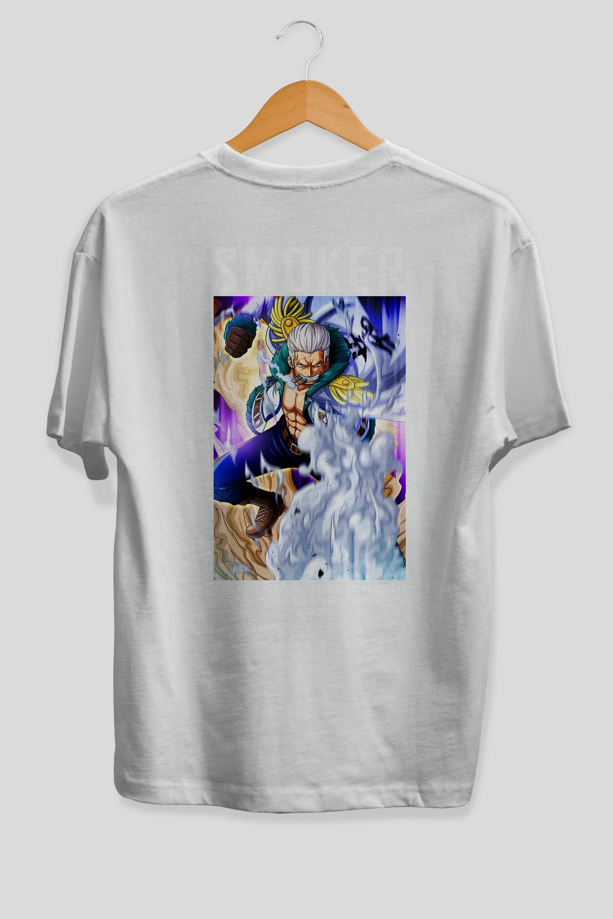 Smoker Anime Arka Baskılı Oversize t-shirt Erkek Kadın Unisex %100 pamuk tişort
