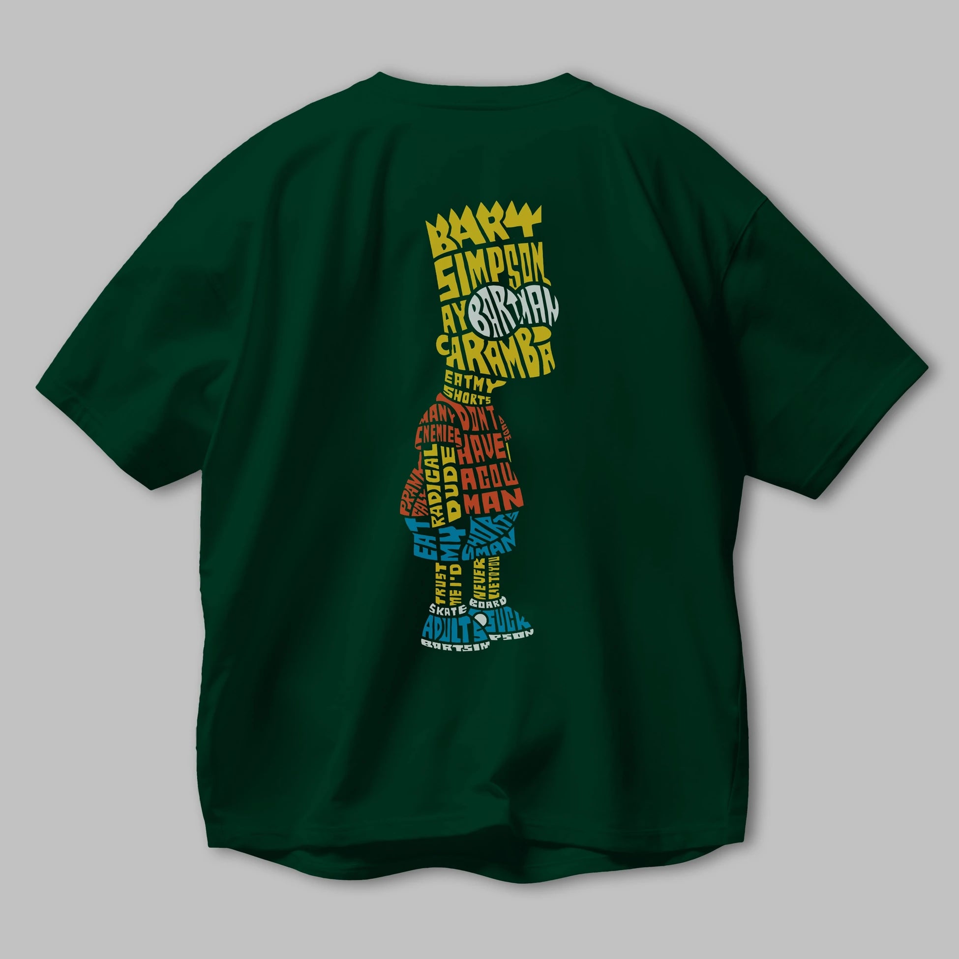 Bart Simpson Arka Baskılı Oversize t-shirt %100 pamuk Erkek Kadın Unisex