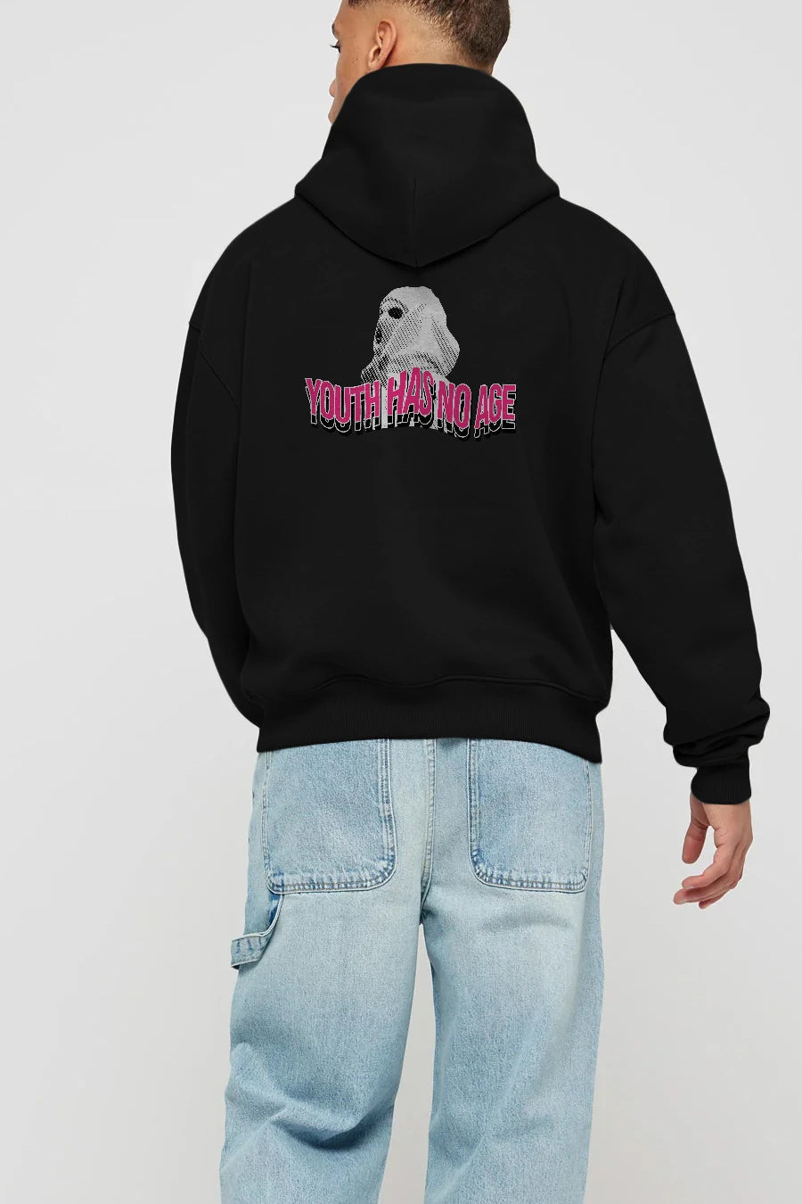 Youth Has No Age Arka Baskılı Hoodie Oversize Kapüşonlu Sweatshirt Erkek Kadın Unisex