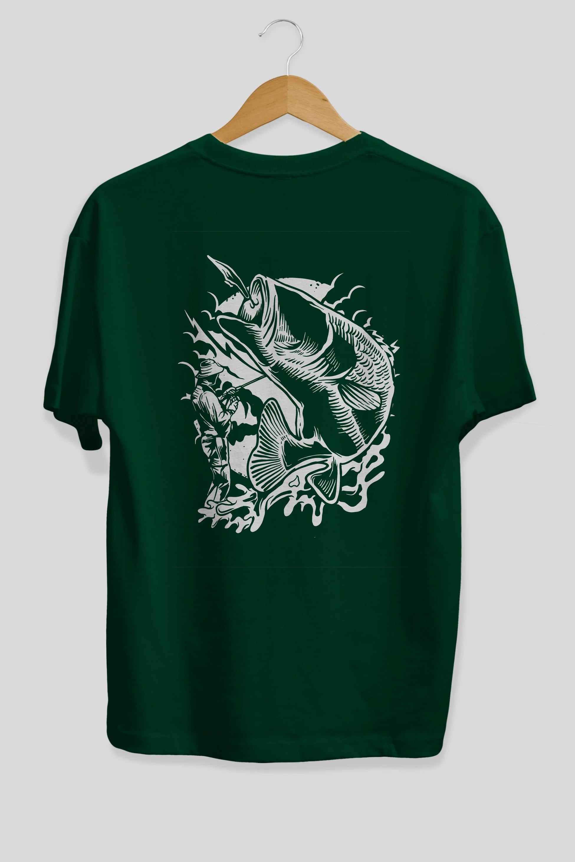 Fisherman Arka Baskılı Oversize t-shirt Erkek Kadın Unisex %100 Pamuk