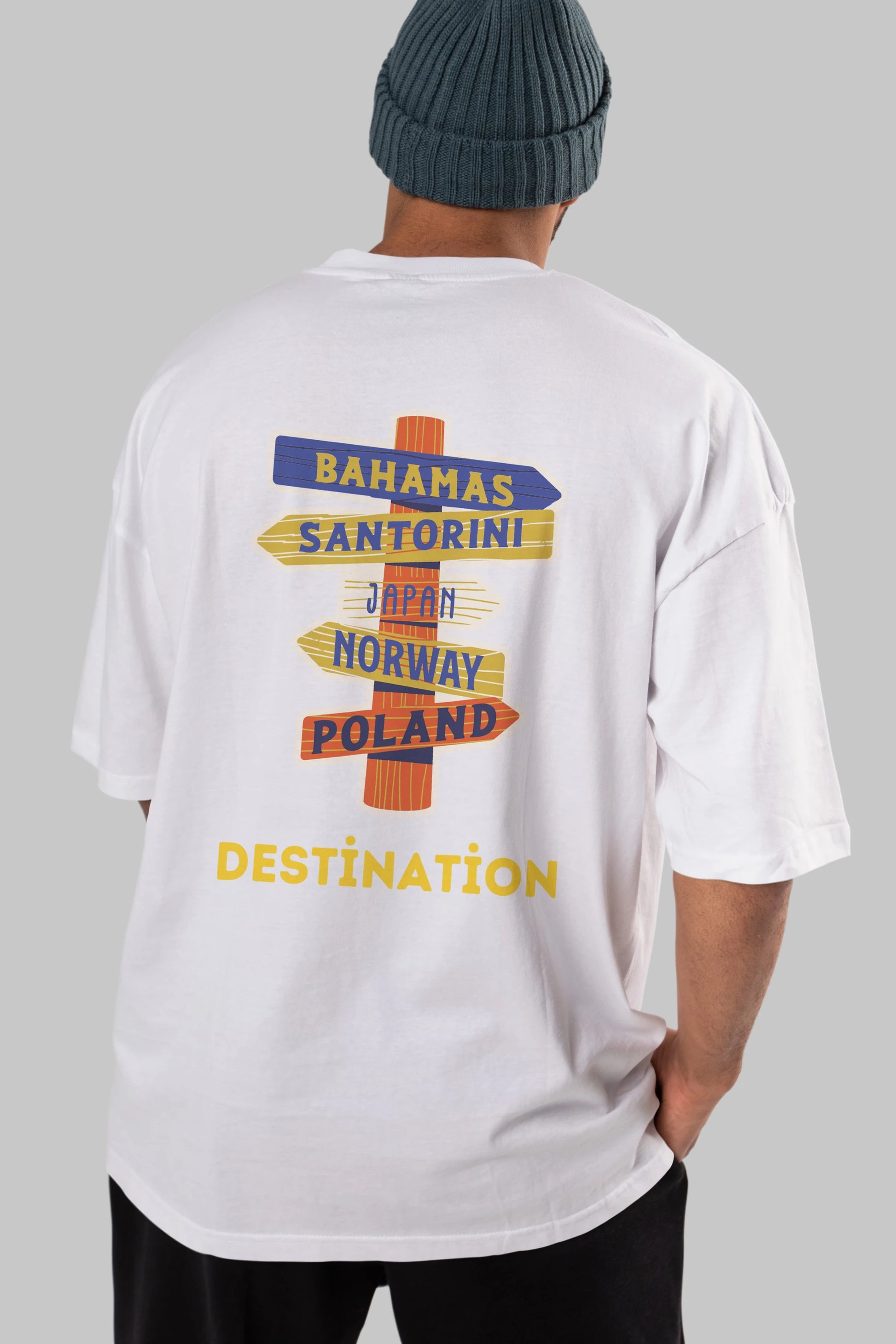 Destination Yazılı Arka Baskılı Oversize t-shirt Erkek Kadın Unisex