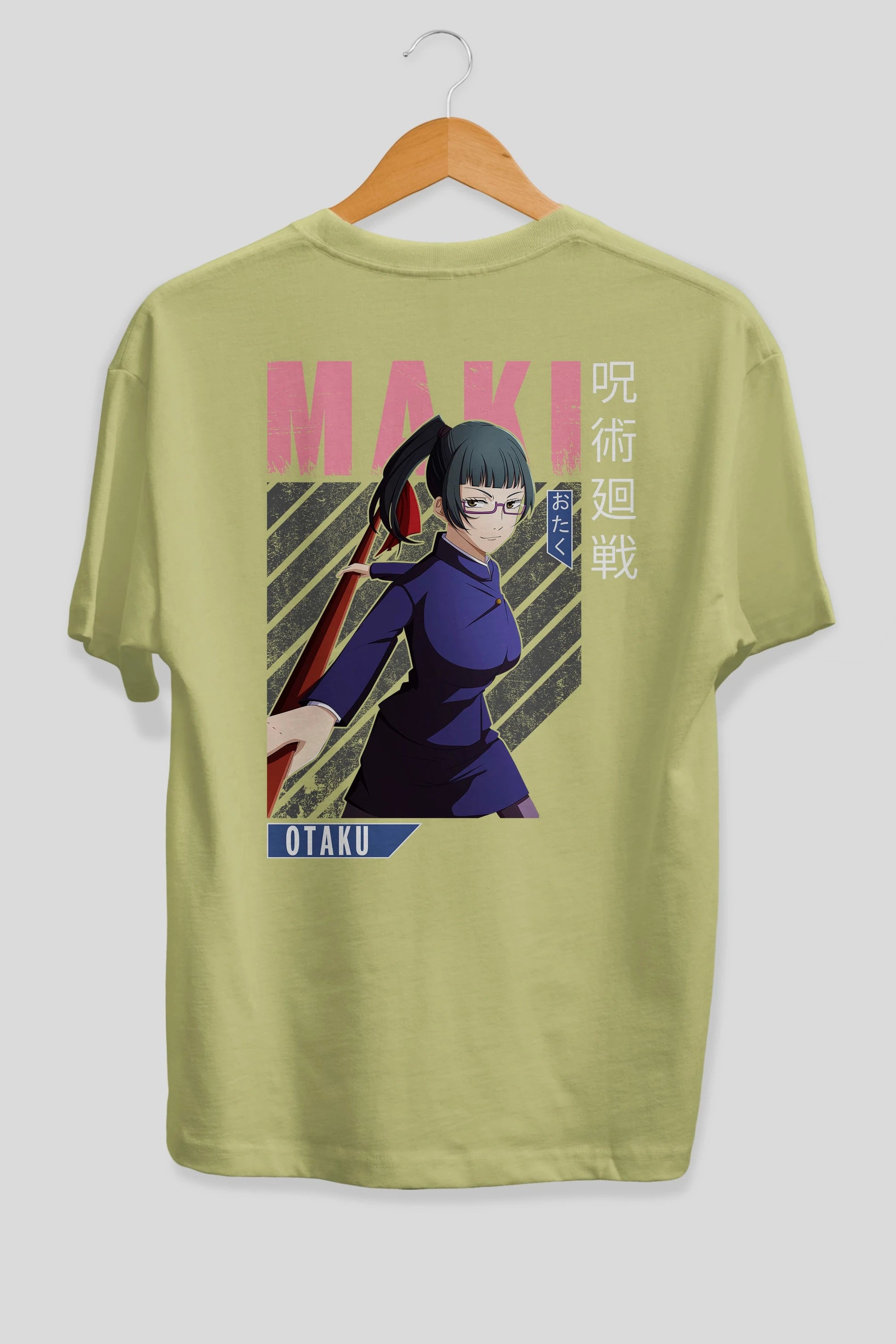 Maki Zenin CHAINSAWMAN Anime Arka Baskılı Oversize t-shirt Erkek Kadın Unisex
