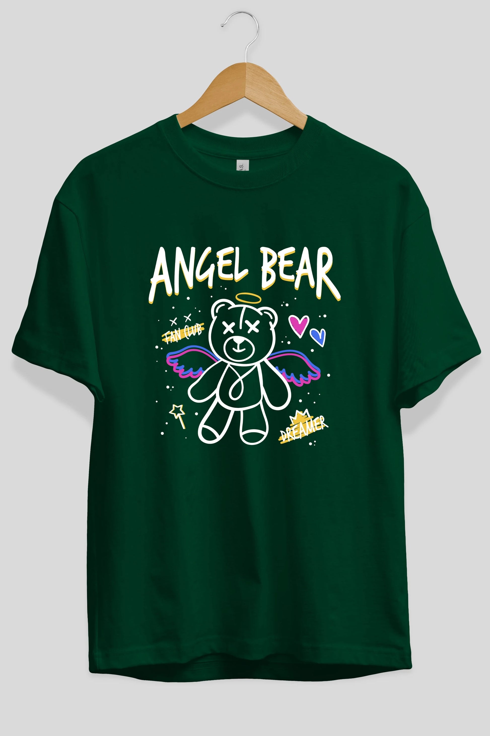 Angel Bear Ön Baskılı Oversize t-shirt Erkek Kadın Unisex