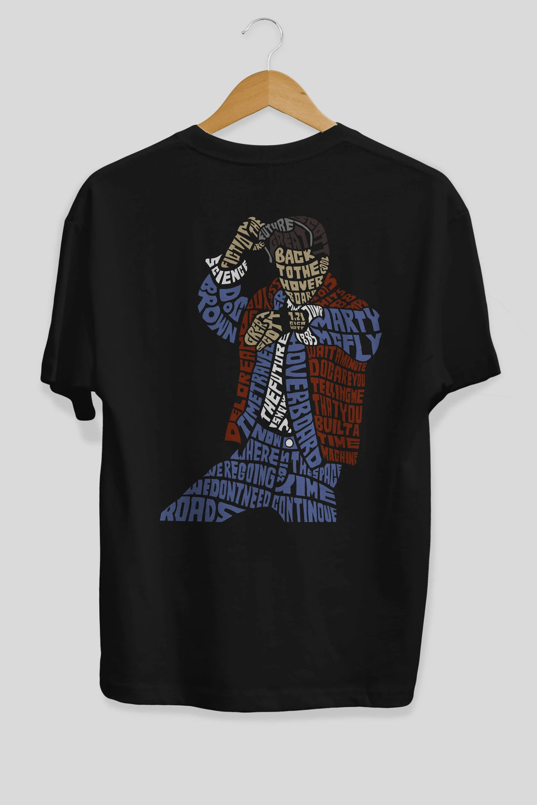 Back To The Hoverboard Arka Baskılı Oversize t-shirt %100 pamuk Erkek Kadın Unisex
