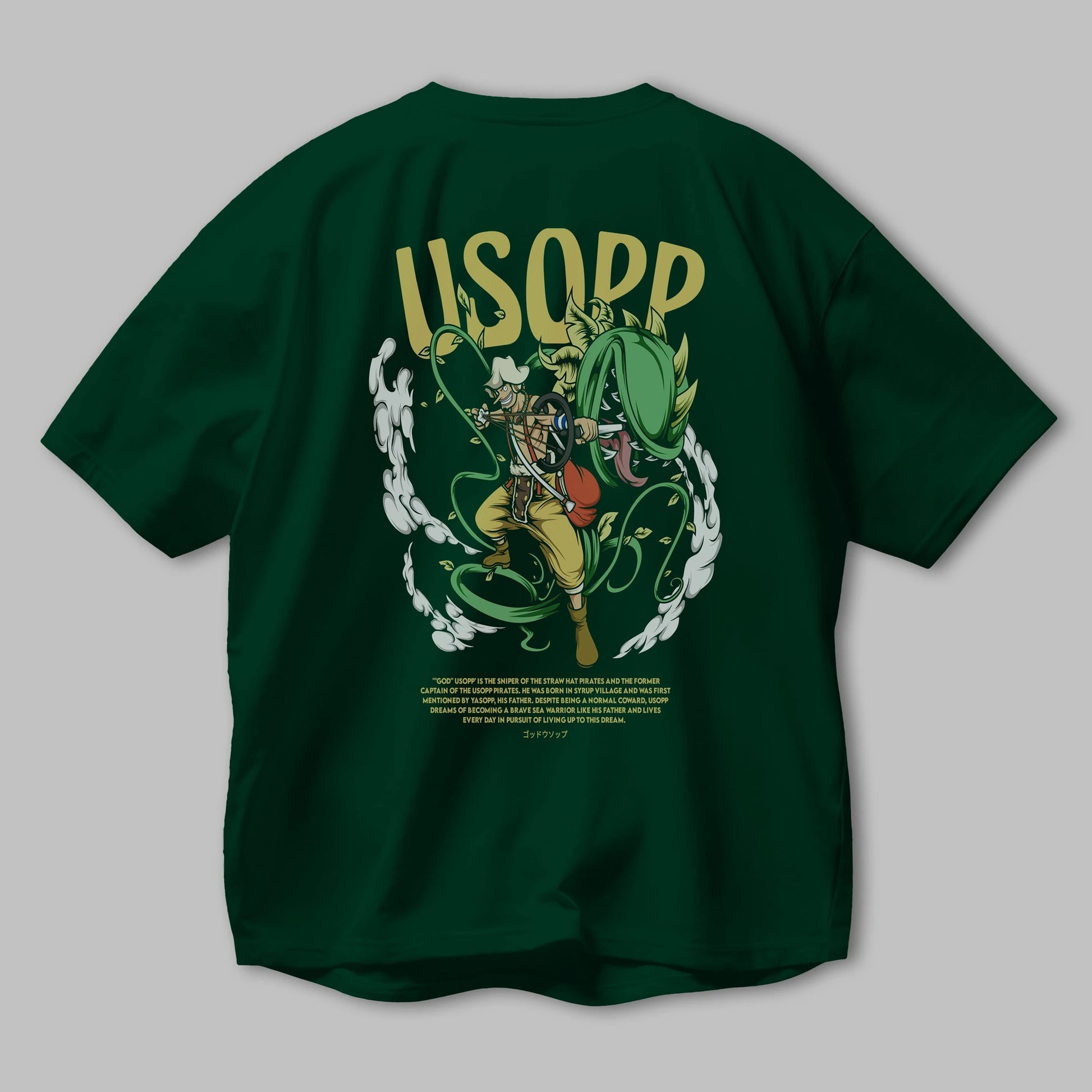 Usopp Anime Arka Baskılı Oversize t-shirt Erkek Kadın Unisex