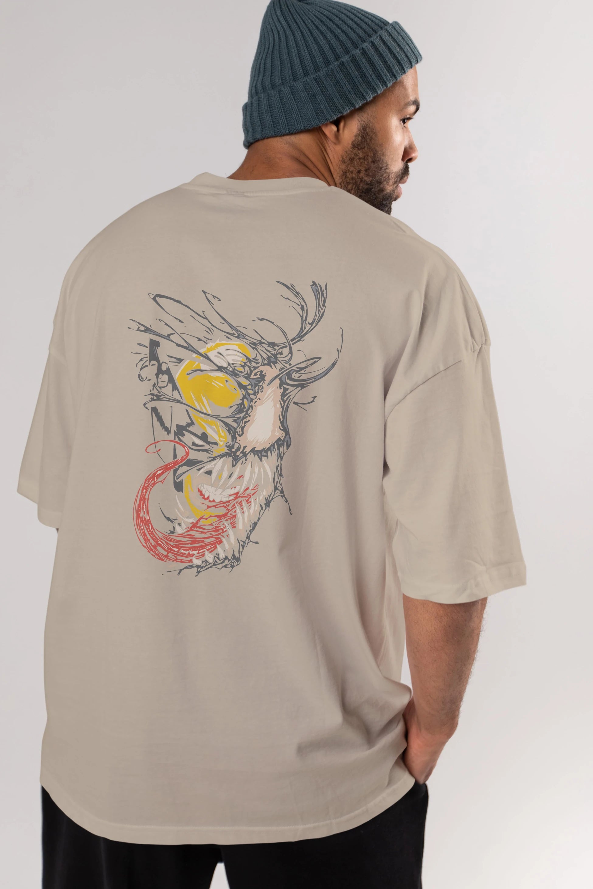 Venom (4) Arka Baskılı Oversize t-shirt Erkek Kadın Unisex %100 Pamuk Bisiklet Yaka tişort