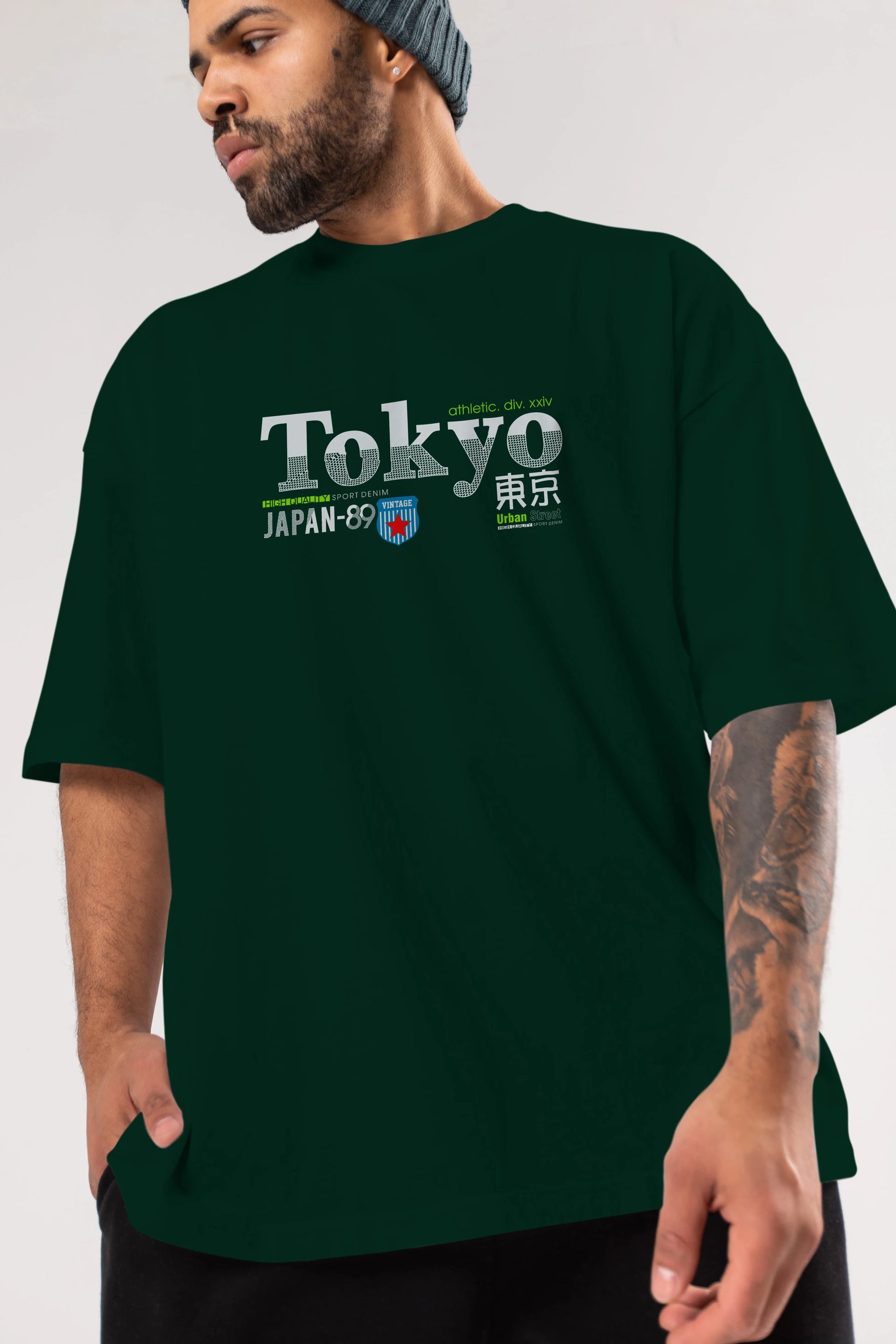 Tokyo 2 Ön Baskılı Oversize t-shirt Erkek Kadın Unisex