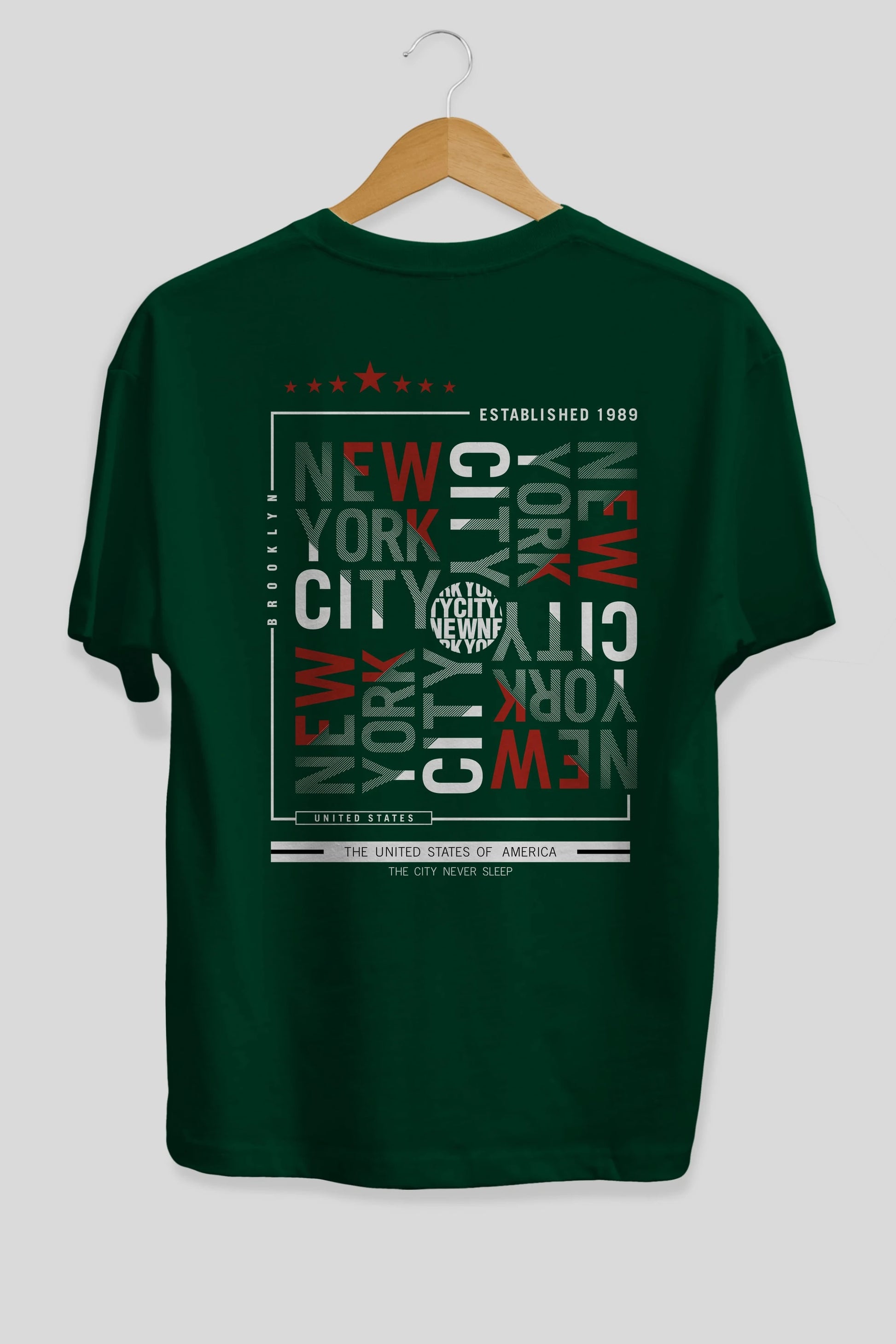 New York Style 2 Arka Baskılı Oversize t-shirt Erkek Kadın Unisex