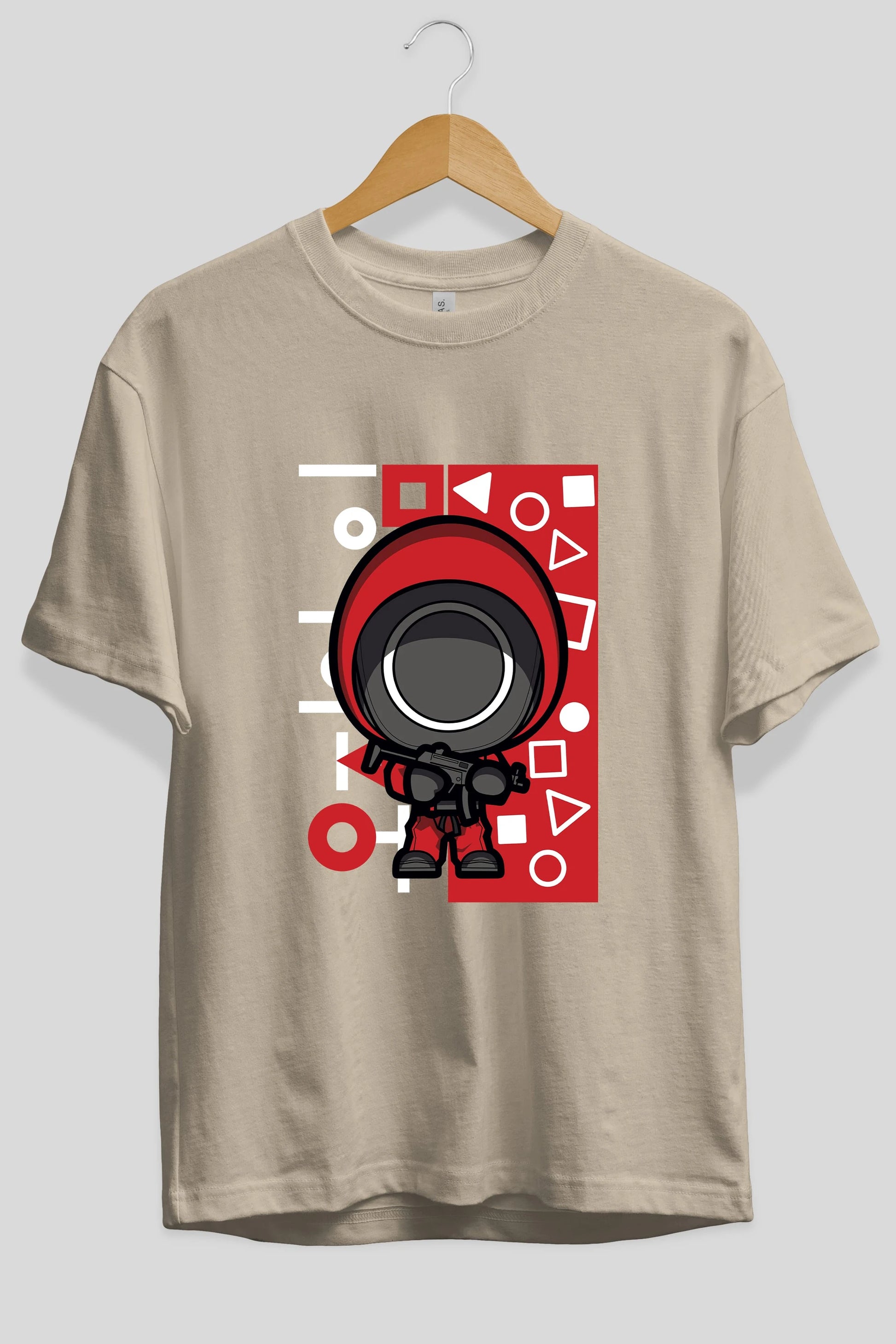 Squid Game (4) Ön Baskılı Oversize t-shirt Erkek Kadın Unisex %100 Pamuk Bisiklet Yaka tişort