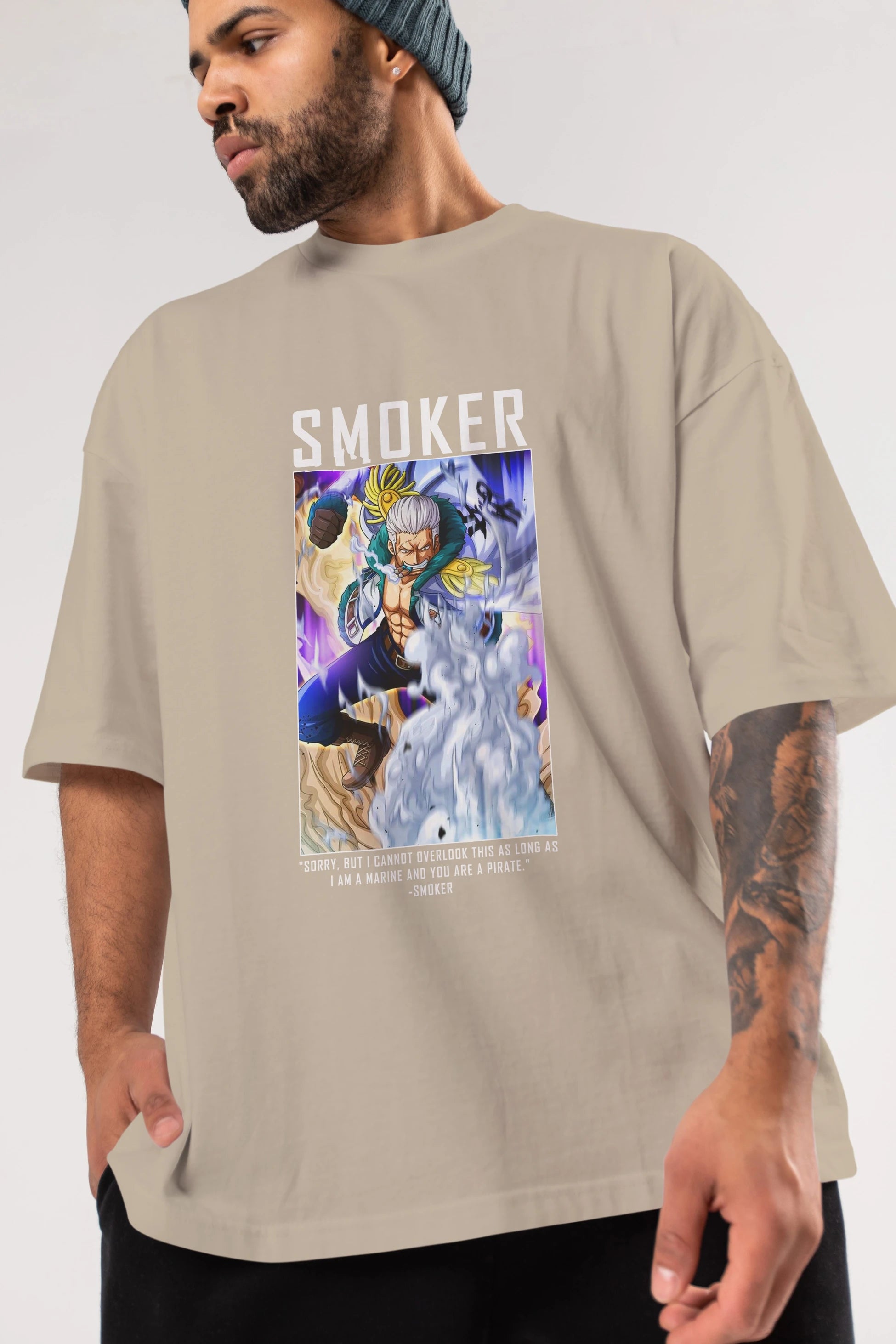 Smoker Anime Ön Baskılı Oversize t-shirt Erkek Kadın Unisex