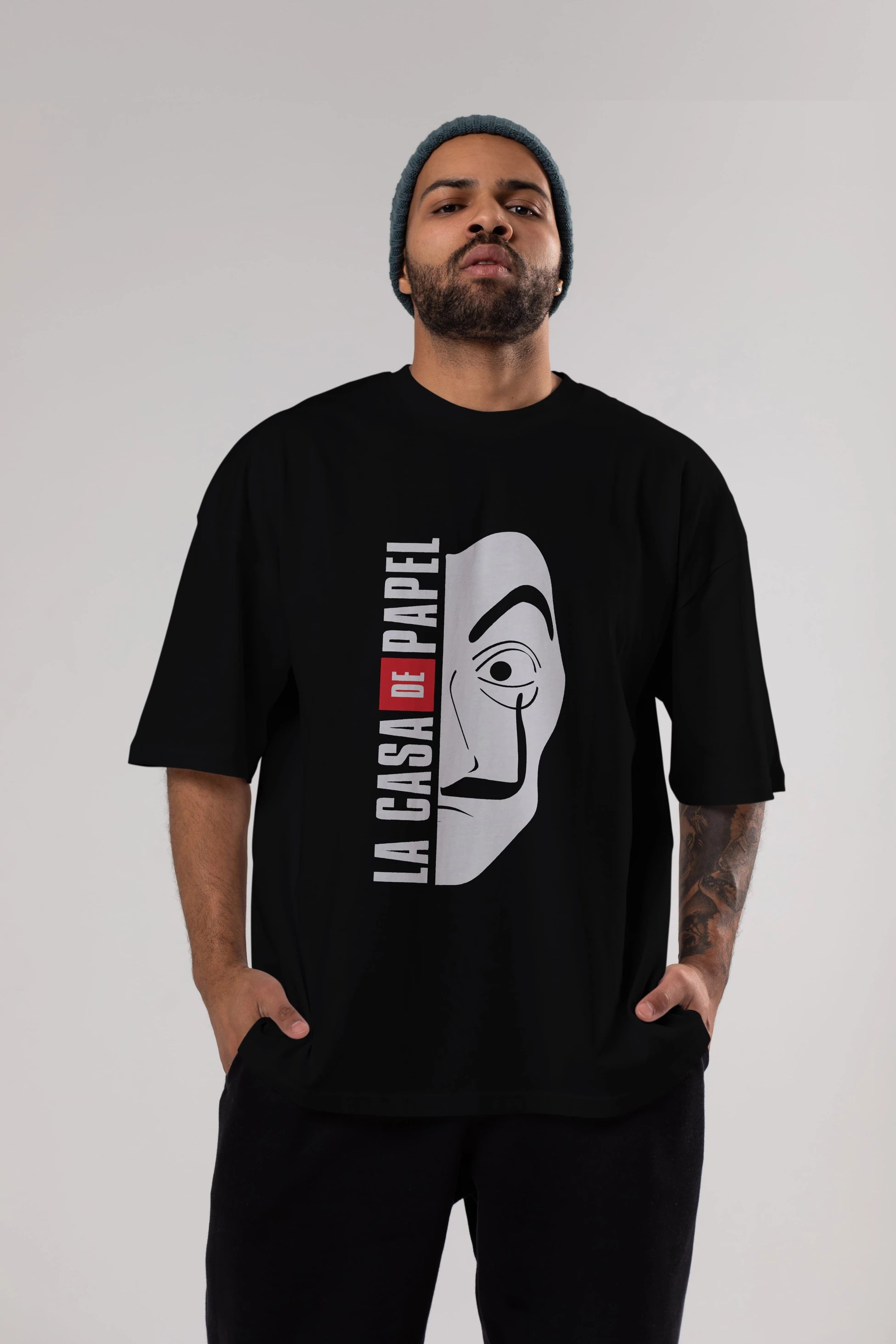La Casa De Papel (3) Ön Baskılı Oversize t-shirt Erkek Kadın Unisex %100 Pamuk Bisiklet Yaka tişort