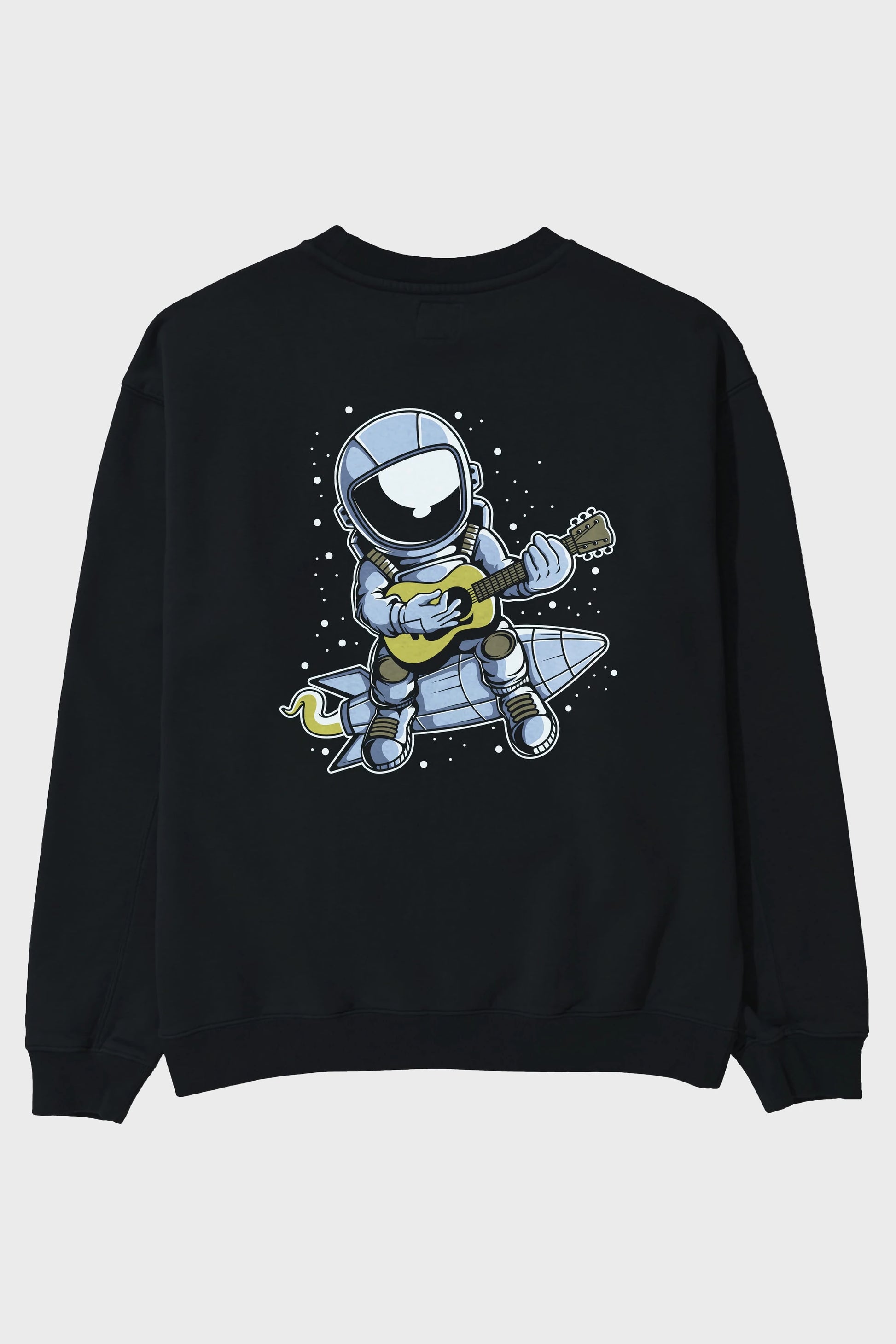 Astronaut Guitar (2) Arka Baskılı Oversize Sweatshirt Erkek Kadın Unisex